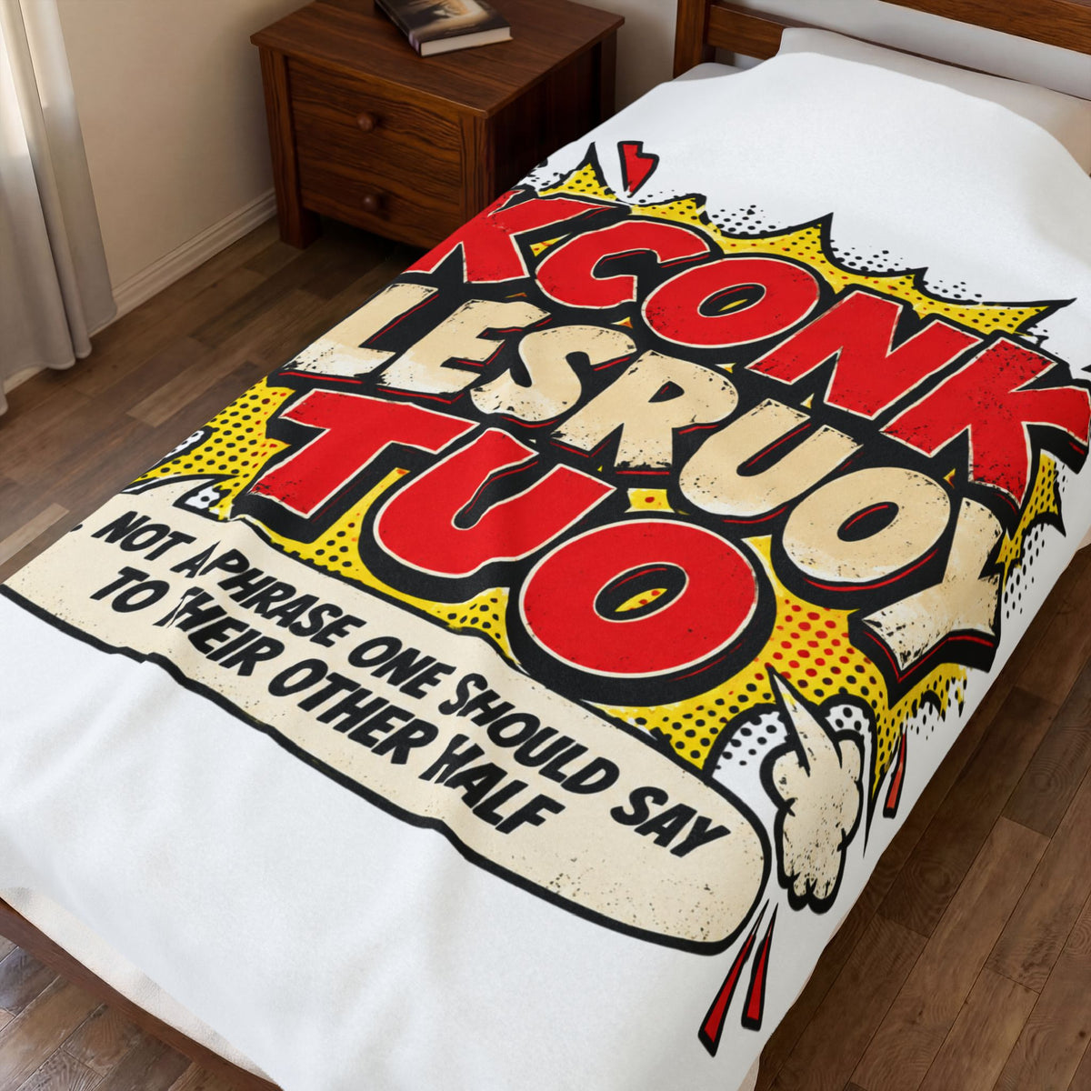 KCONK FLESRUOY TUO Funny Couples Velveteen Plush Blanket