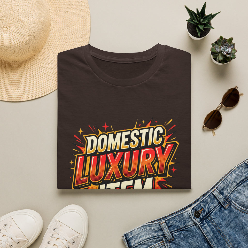 T-Shirt — "Domestic Luxury Item" Retro Comic Graphic Tee