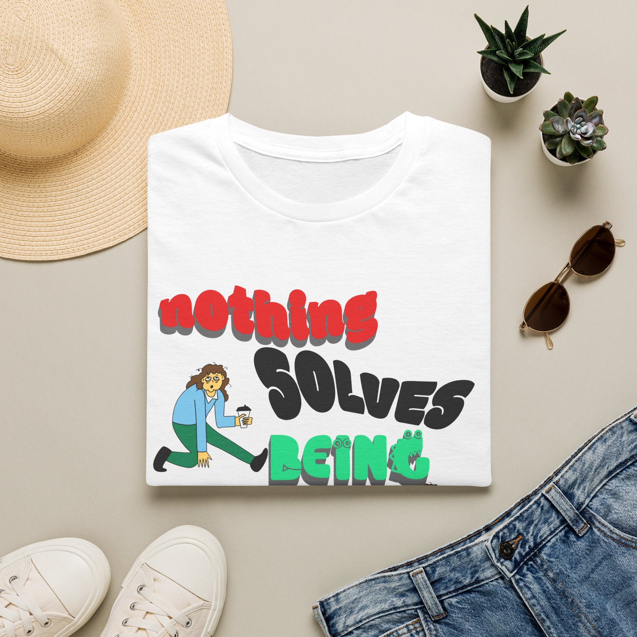 NOTHING SOLVES BEING OVER WORK Unisex Softstyle T-Shirt