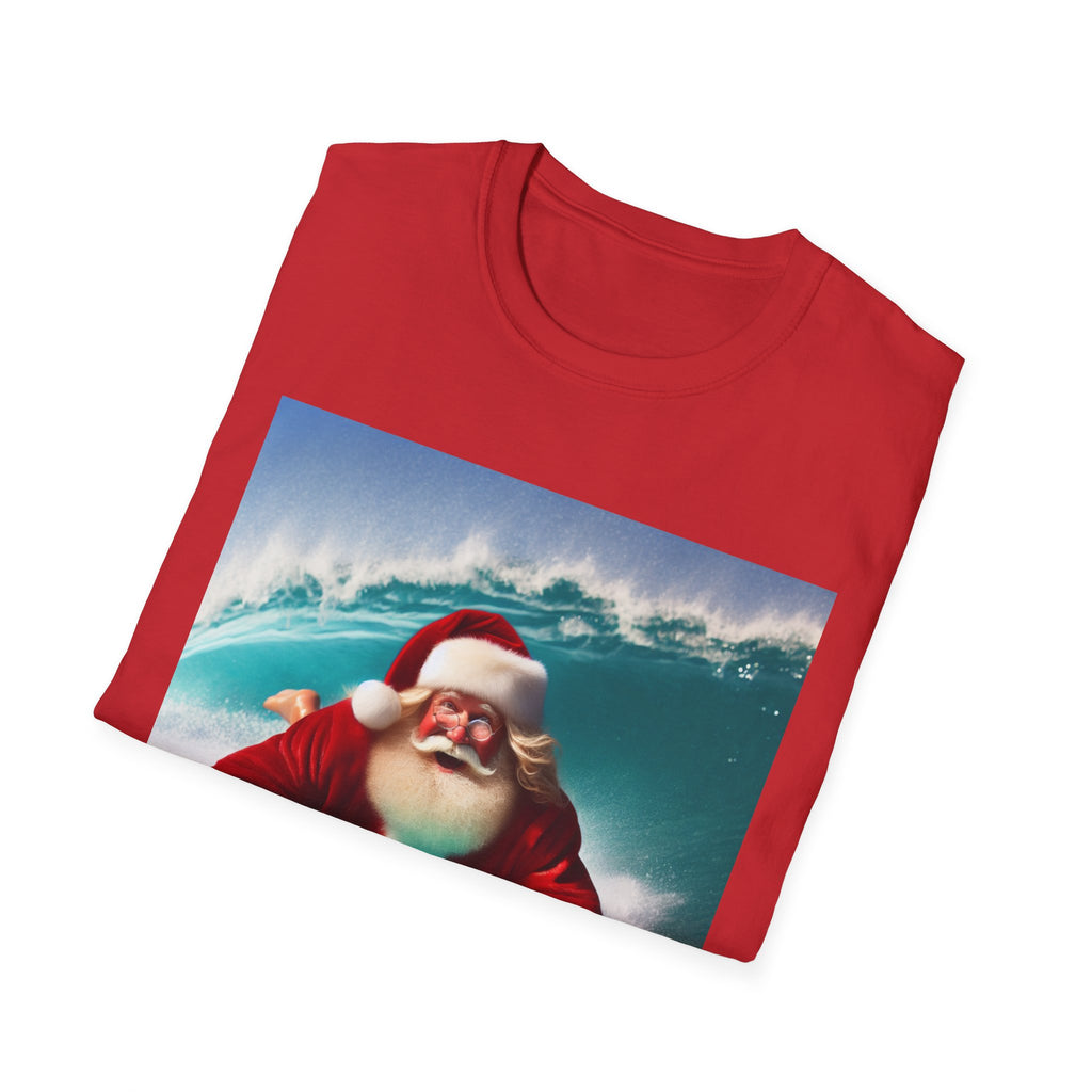 Surfing Santa T-Shirt — Funny Christmas Surf Holiday Tee