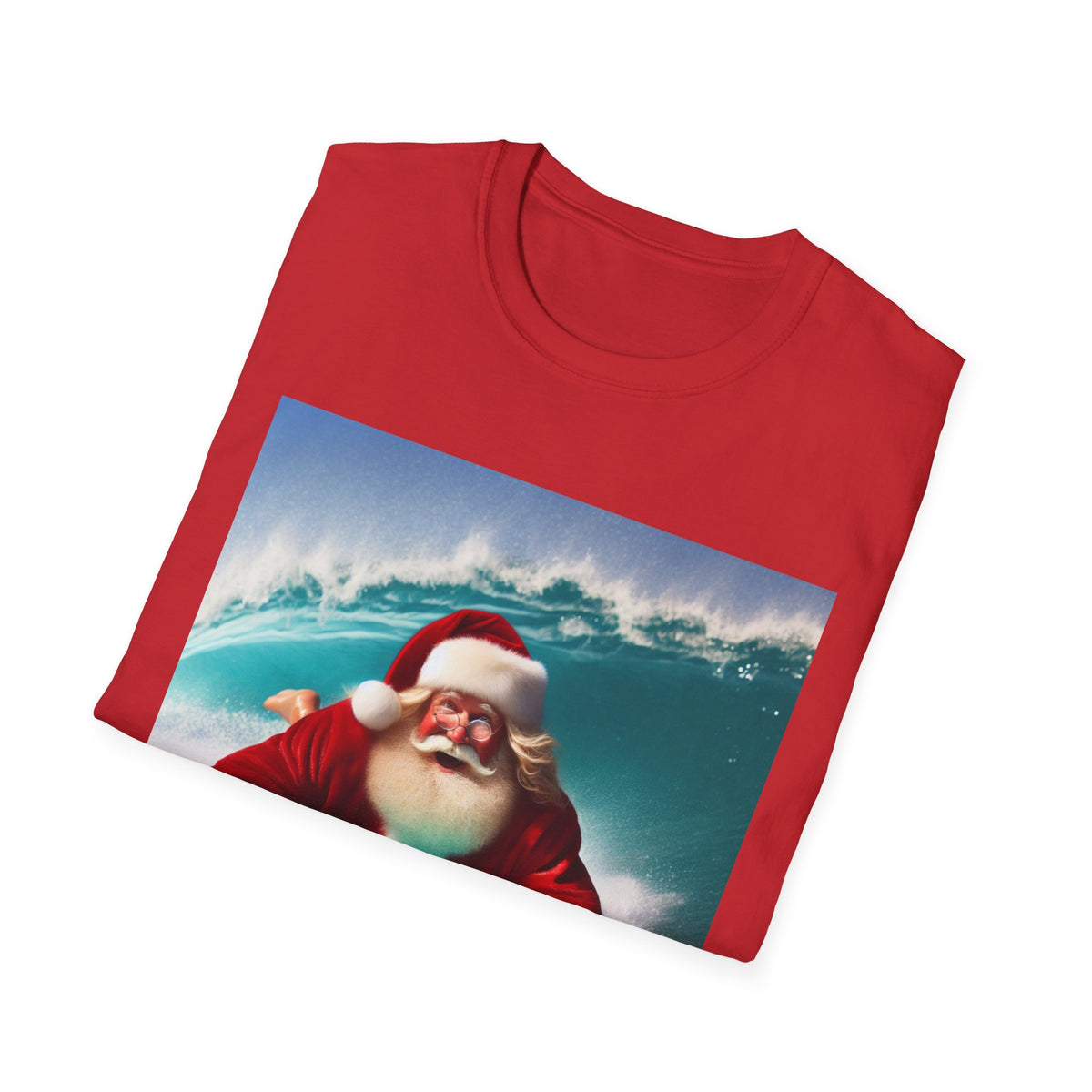 Surfing Santa T-Shirt — Funny Christmas Surf Holiday Tee