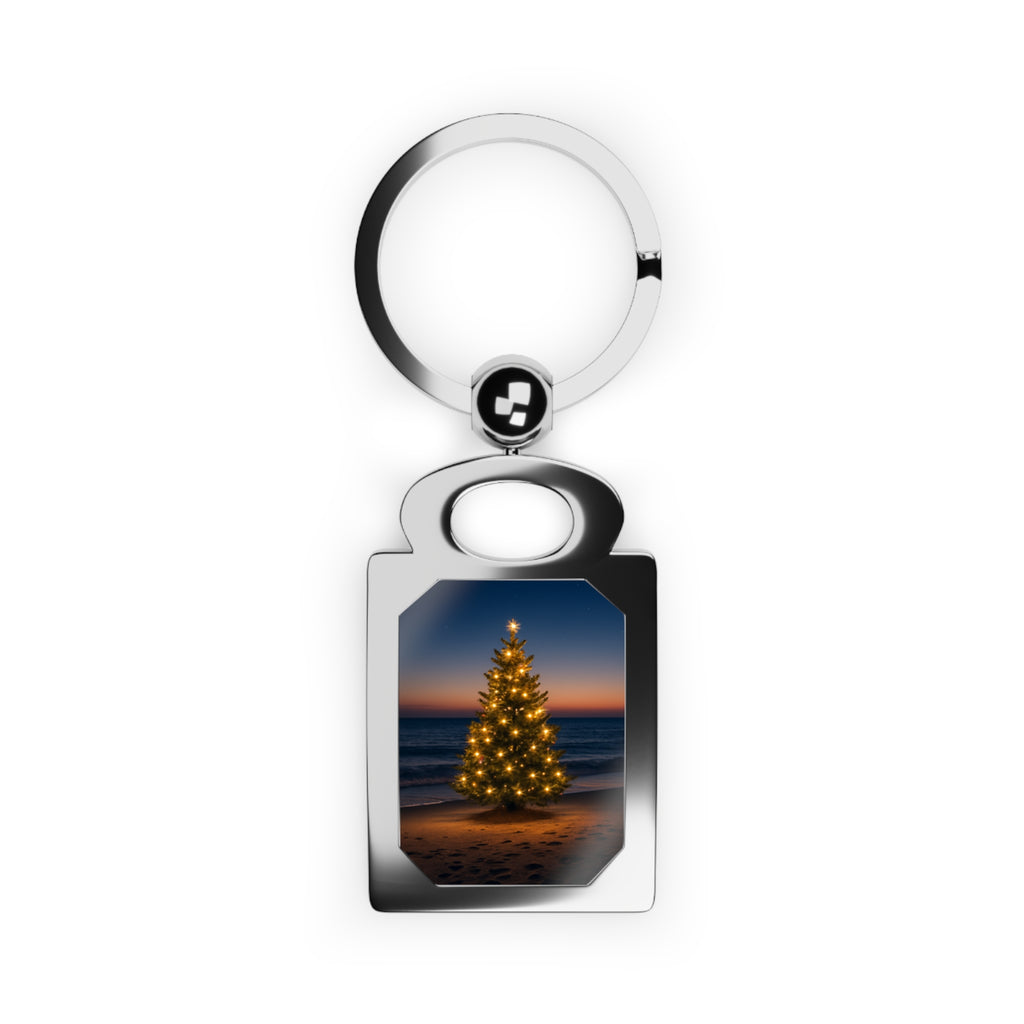 Christmas Tree Photo Keyring — Rectangle Personalized Keychain