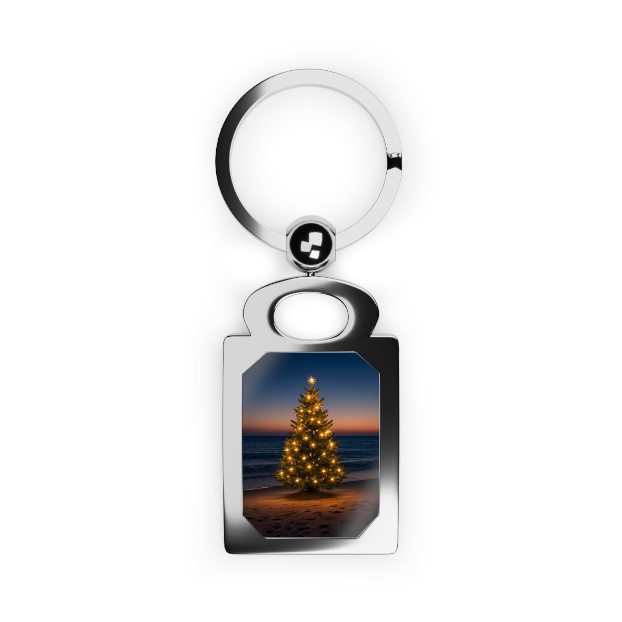 Christmas Tree Photo Keyring — Rectangle Personalized Keychain