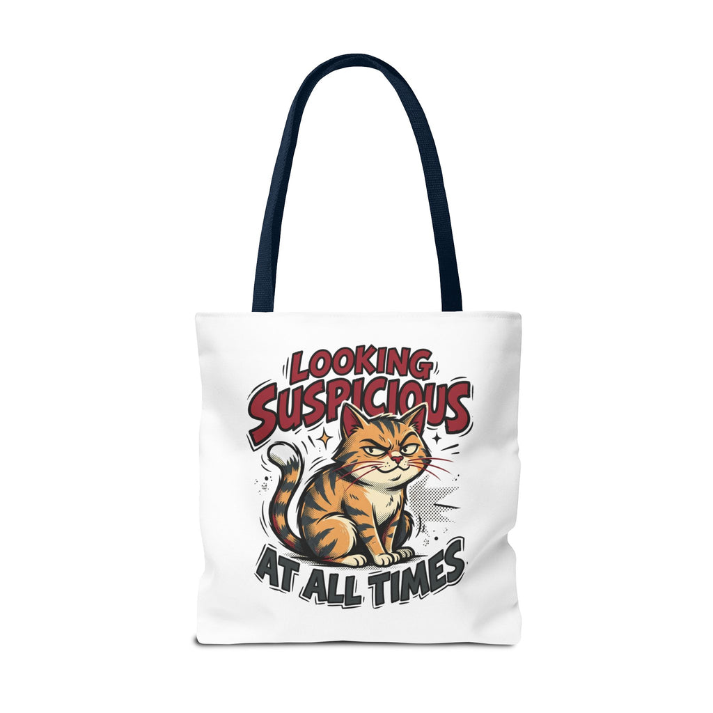 Looking Suspicious Cat Tote Bag - Funny Cat Lover Canvas Shopper