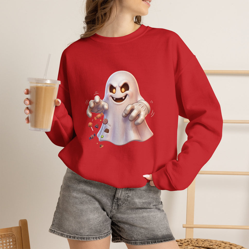 Candy Grabber Ghost Halloween Crewneck Sweatshirt