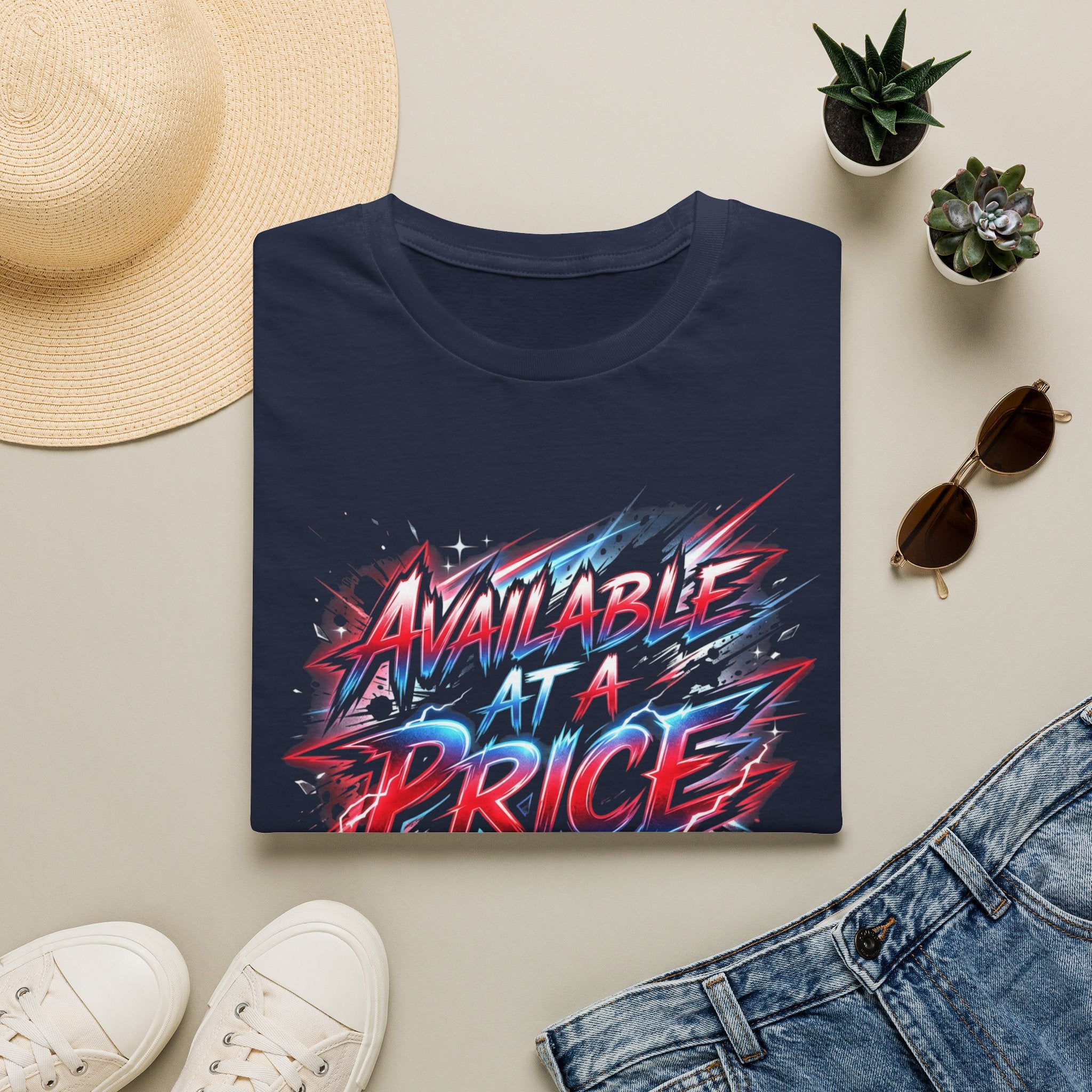 — "Available at a Price" Graphic Tee (Bold Comic-Style Design)