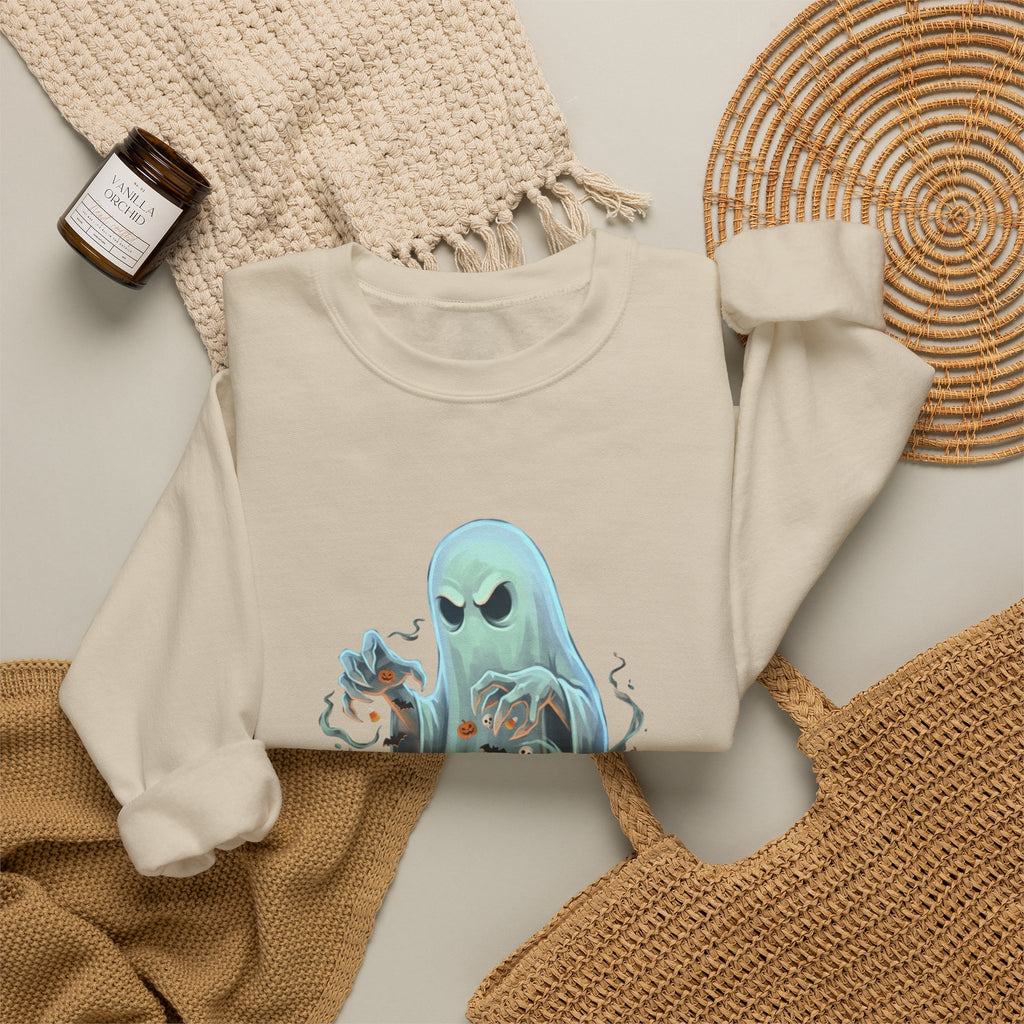 Grumpy Ghost Halloween Crewneck Sweatshirt