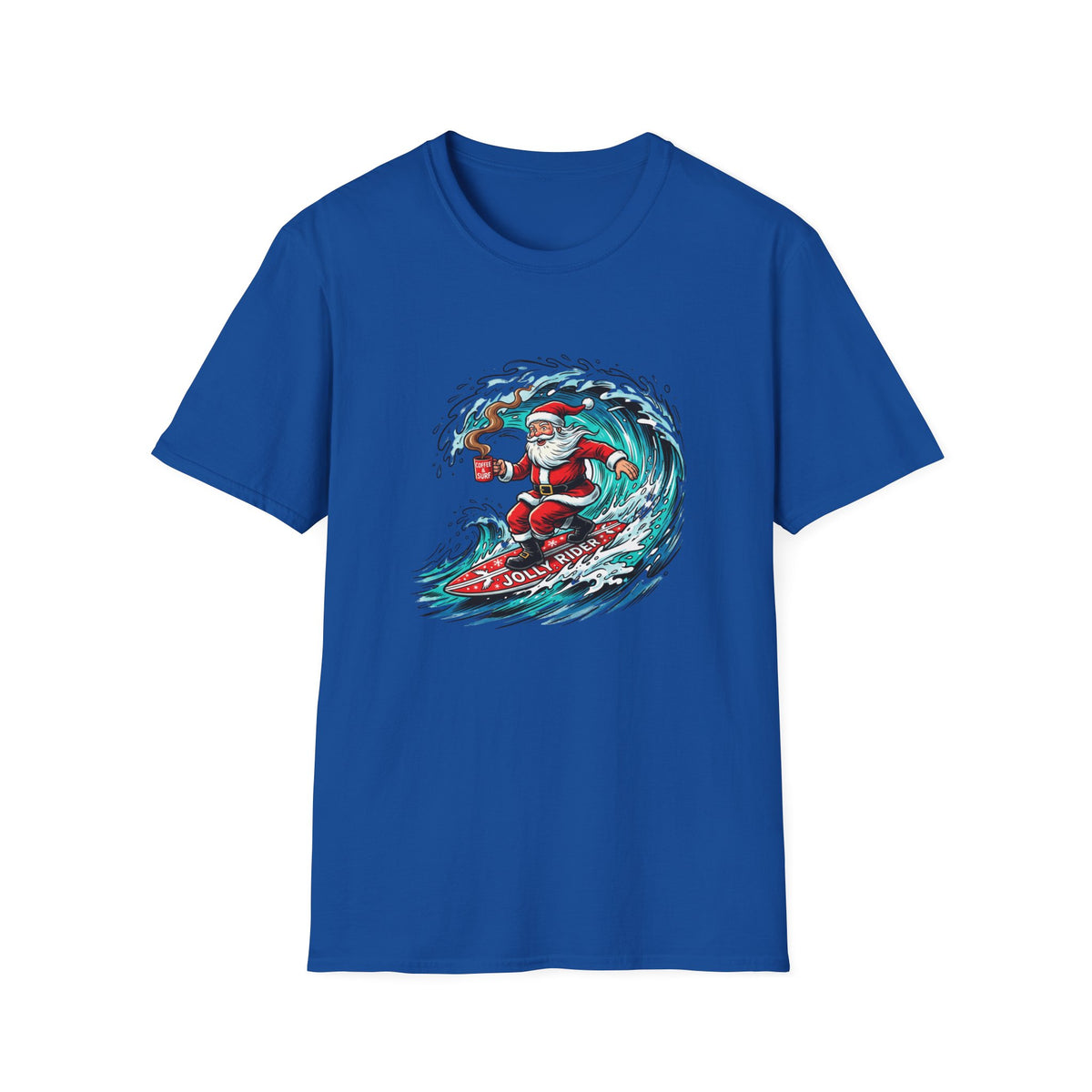 Santa Surfing T-Shirt — Surfing Santa Christmas Tee