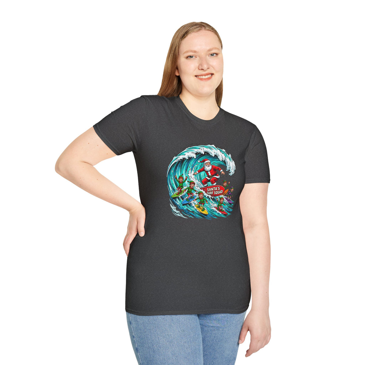 Santa’s Surf Christmas T-Shirt – Tropical Holiday Gift