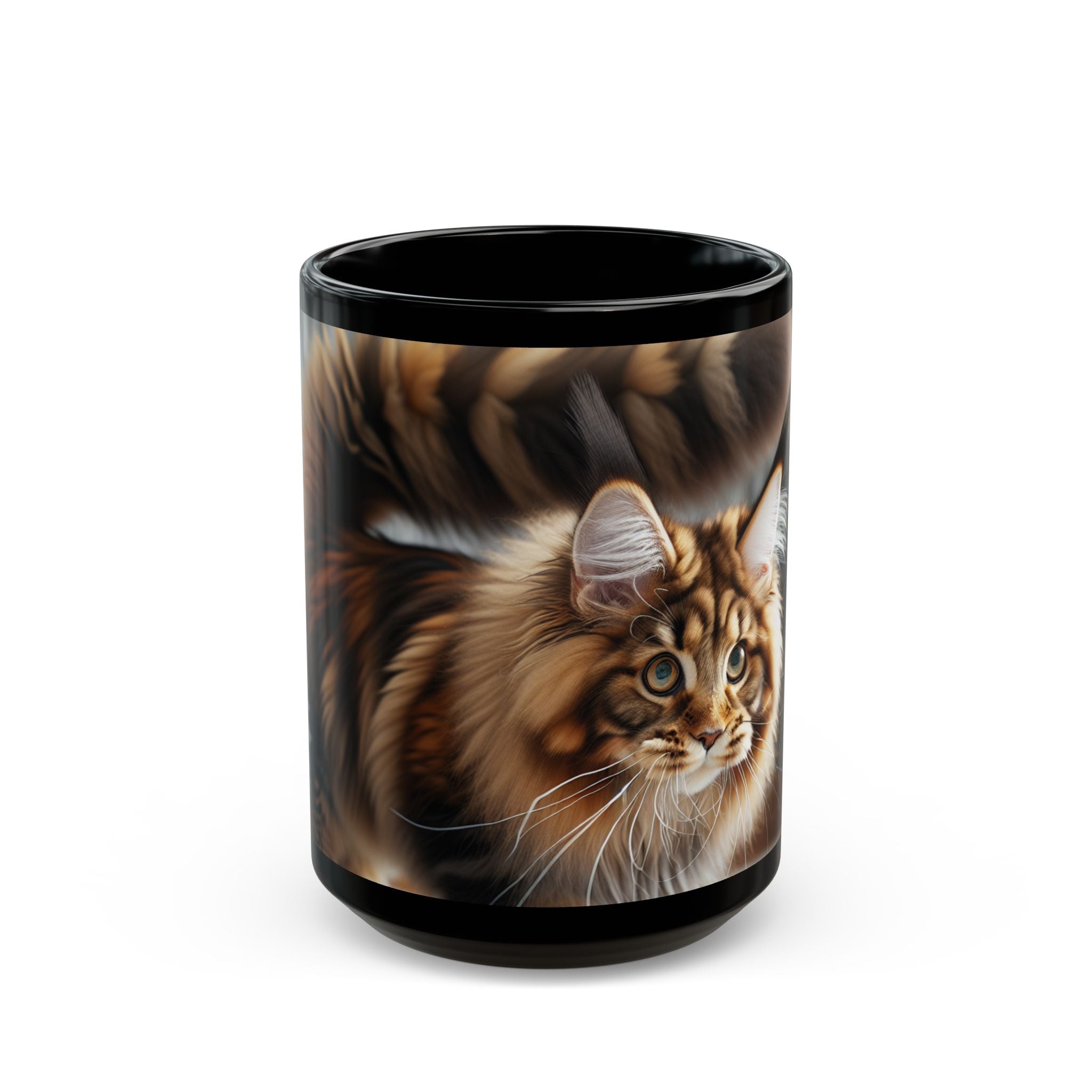Maine Coon Cat Black Mug (11oz, 15oz)