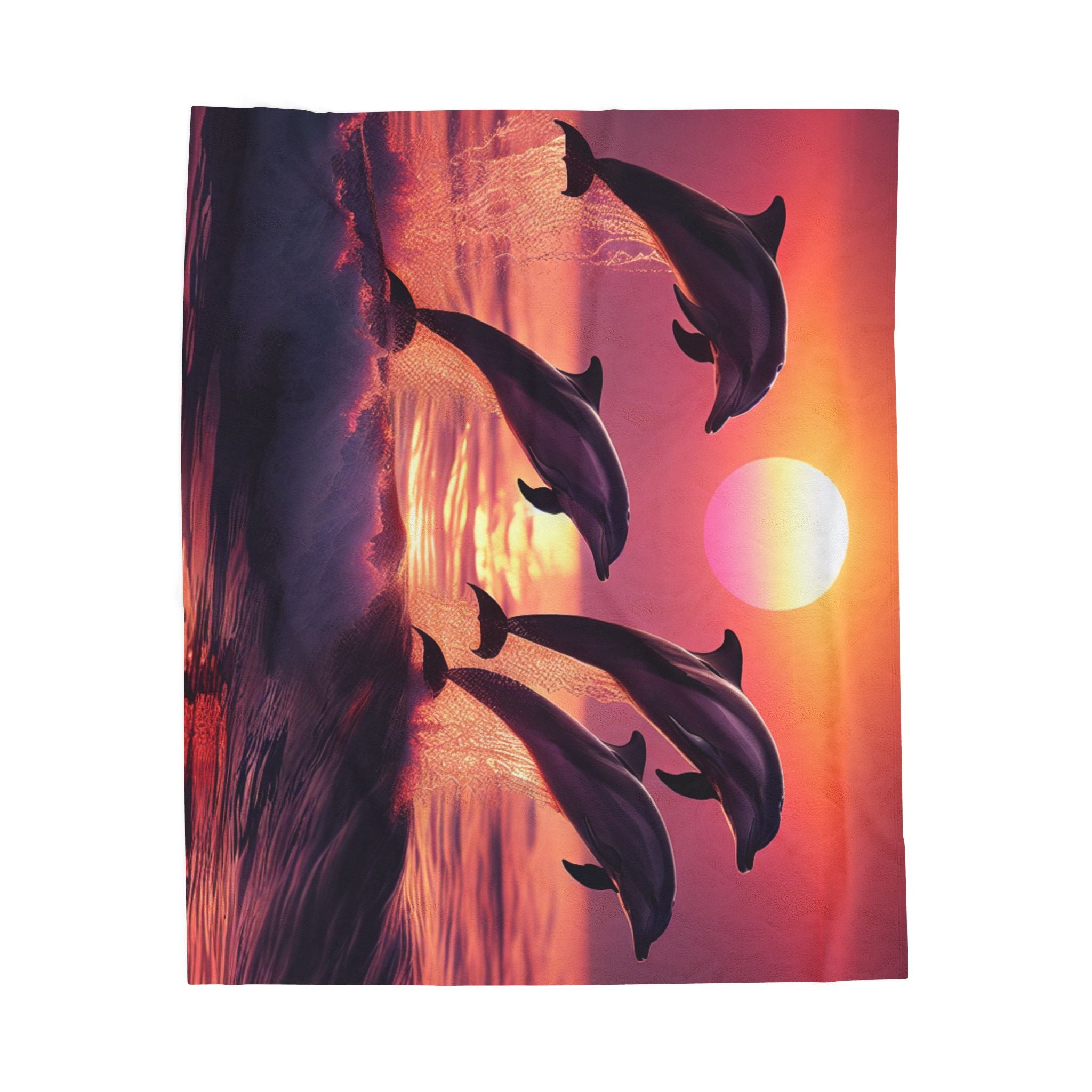 Velveteen Plush Blanket - Dolphins 3