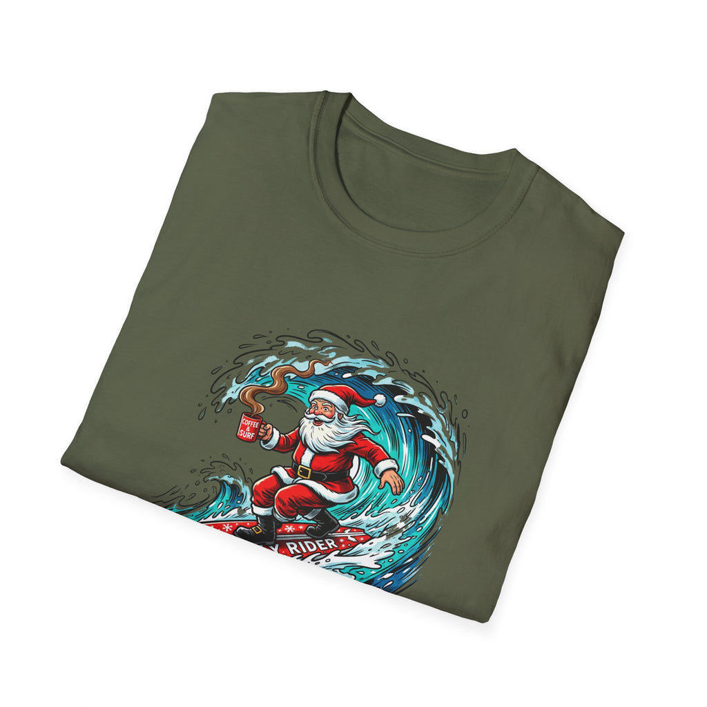 Santa Surfing T-Shirt — Surfing Santa Christmas Tee