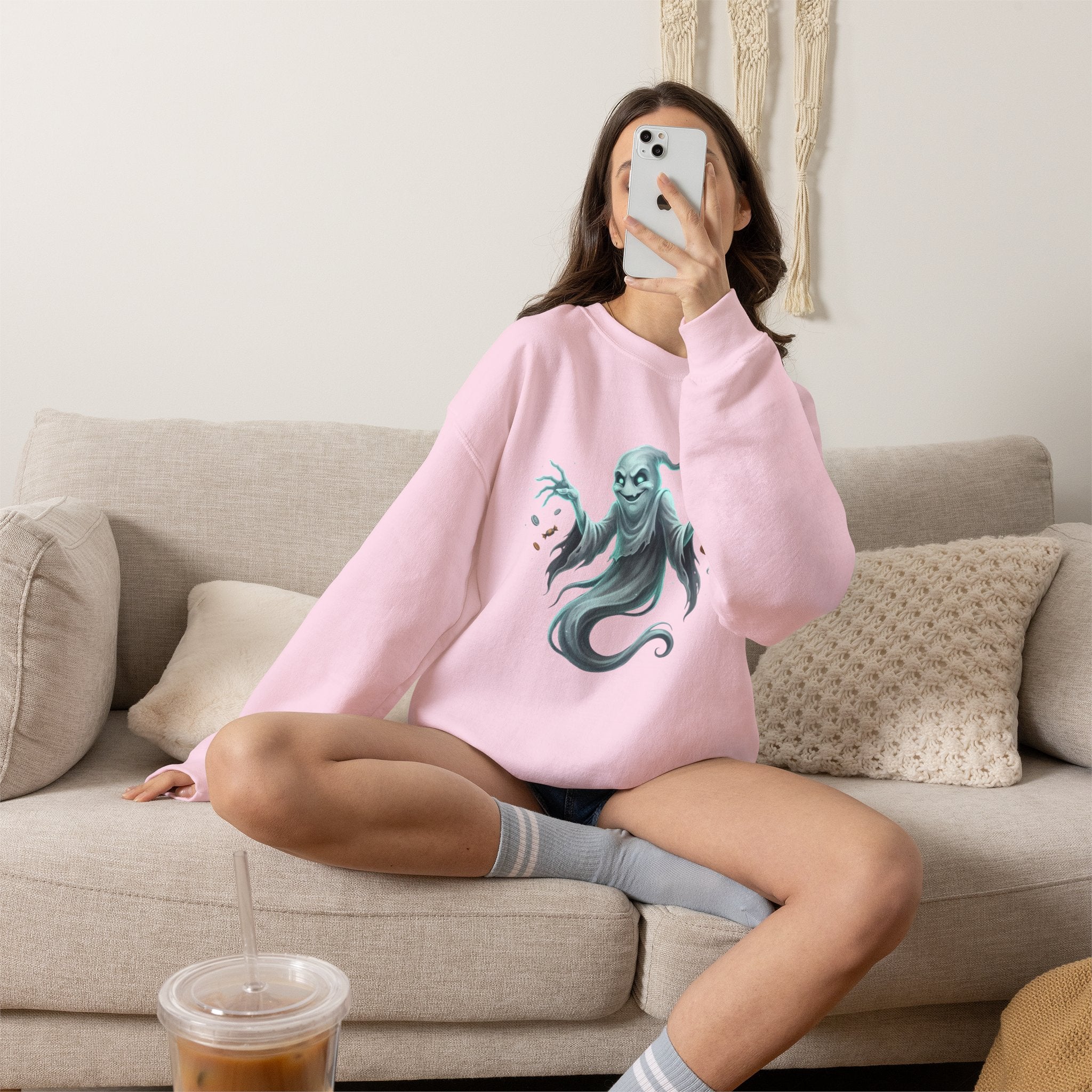 Mischief Ghost Halloween Crewneck Sweatshirt