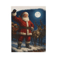 Santa Claus and Reindeer Christmas Velveteen Plush Blanket