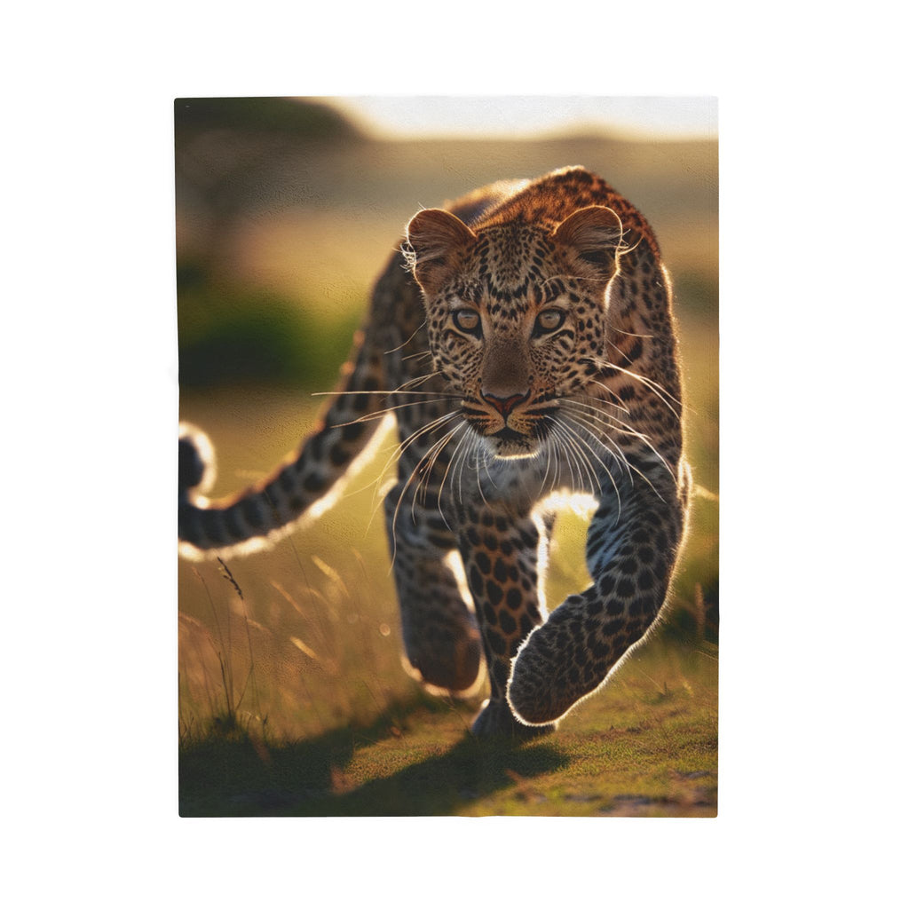 Velveteen Plush Blanket - Leopard