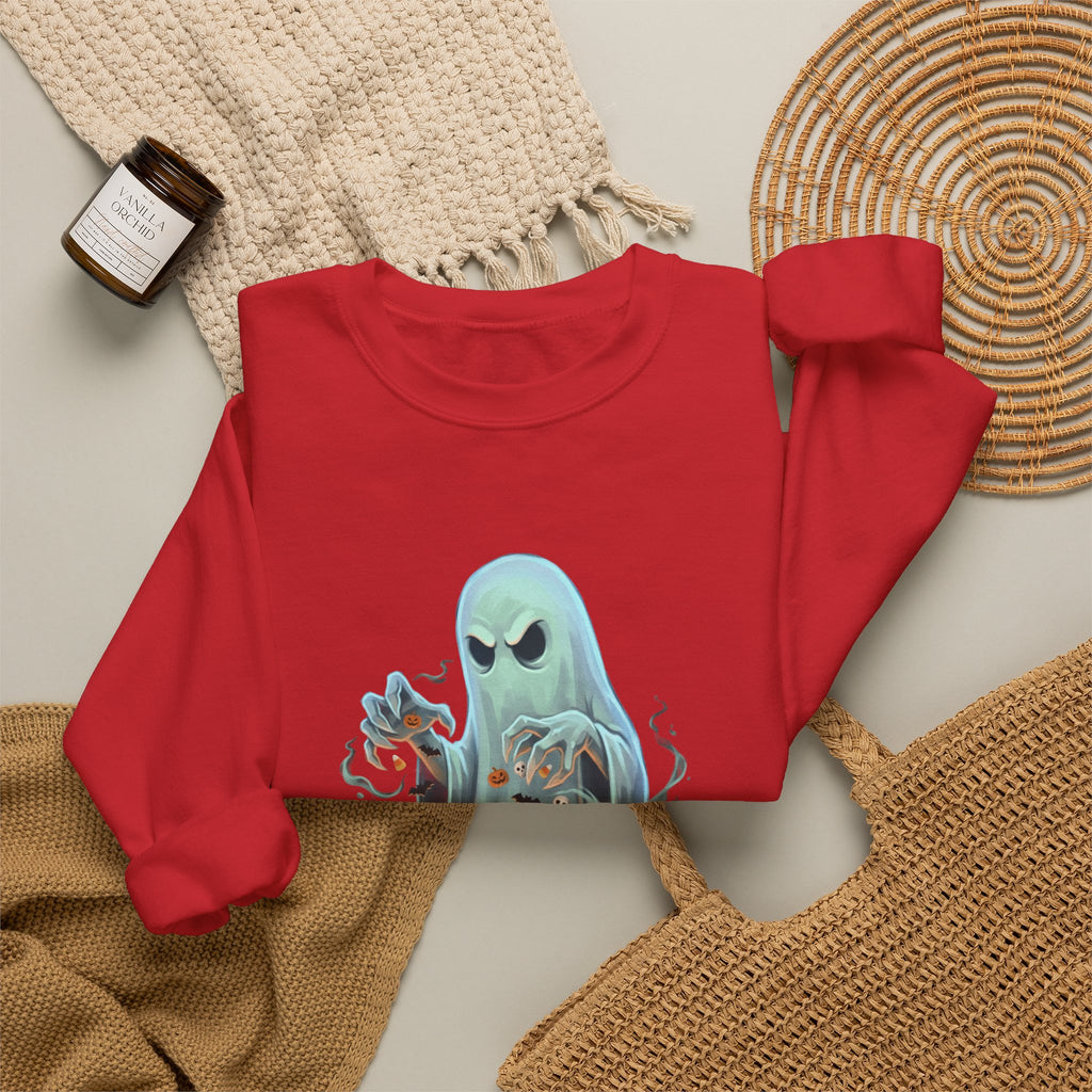 Grumpy Ghost Halloween Crewneck Sweatshirt