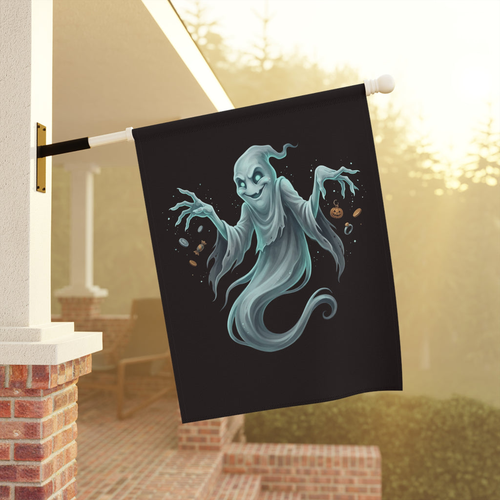 Hooded Ghost Treasure Halloween Garden & House Banner