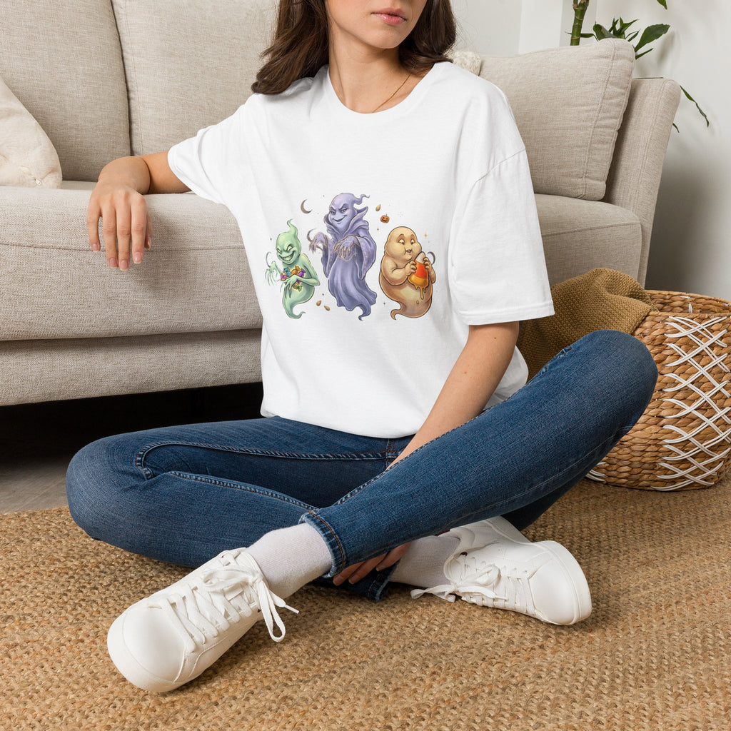 Three Quirky Ghosts Halloween Unisex Softstyle T-Shirt