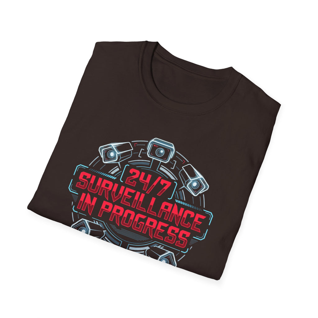 Surveillance T-Shirt — “24/7 Surveillance In Progress” Graphic Tee