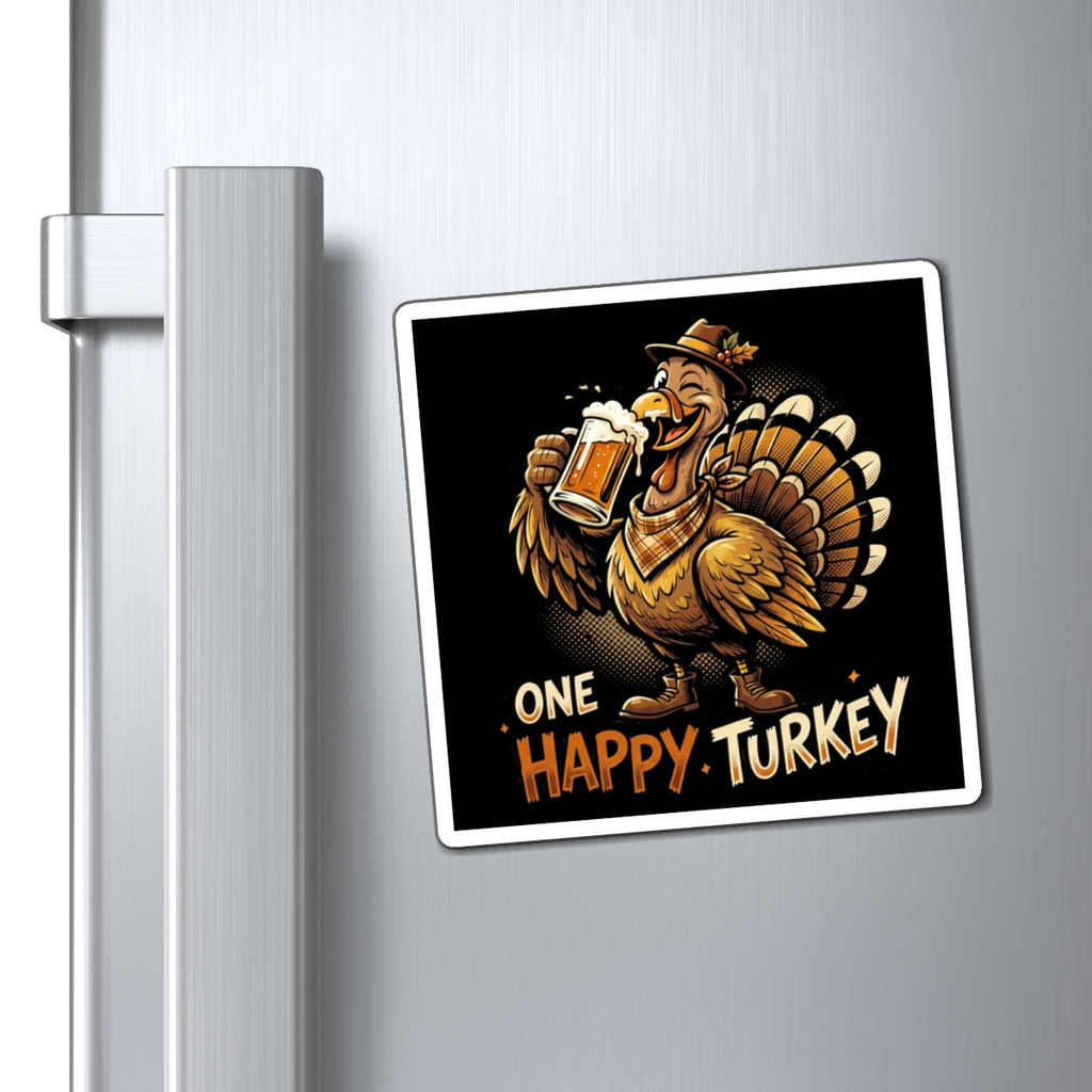 One Happy Turkey Magnet — Funny Thanksgiving Fridge Magnet