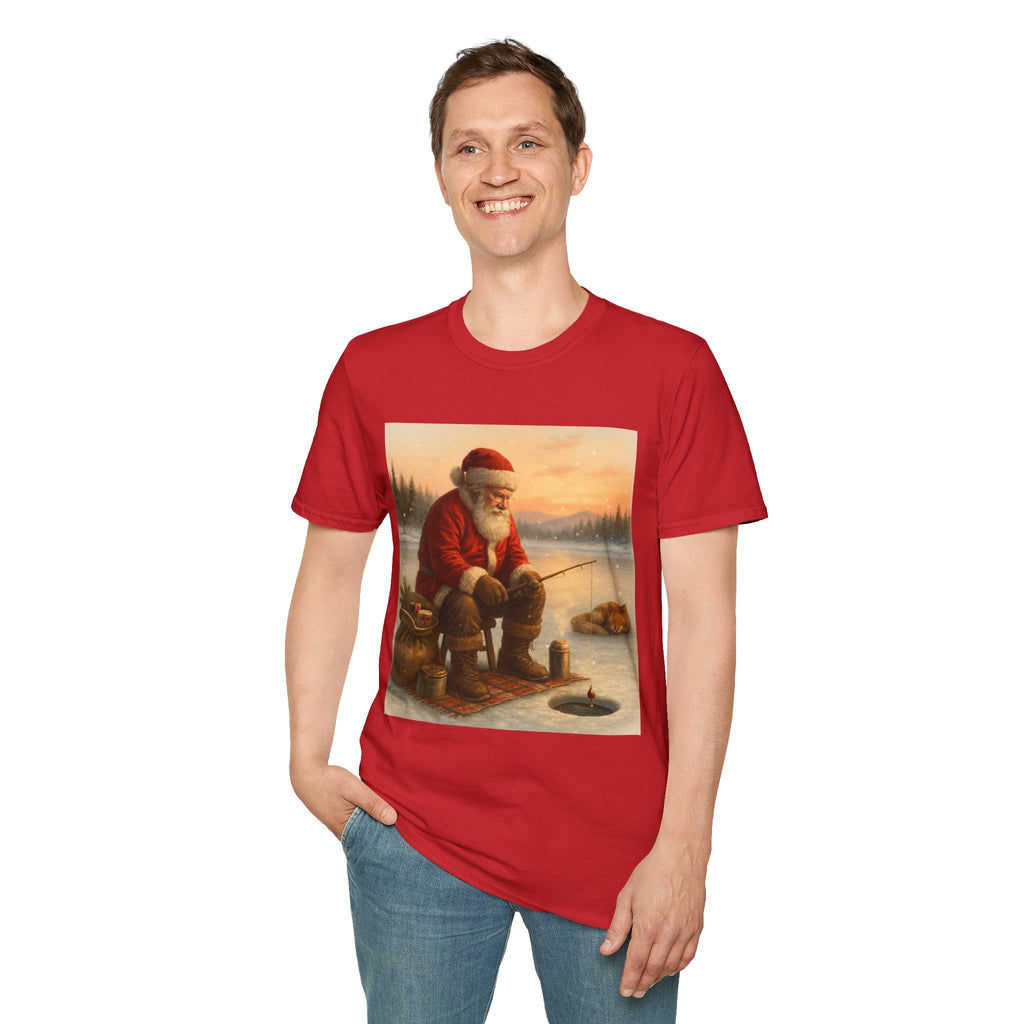 Santa Fishing Christmas T-Shirt