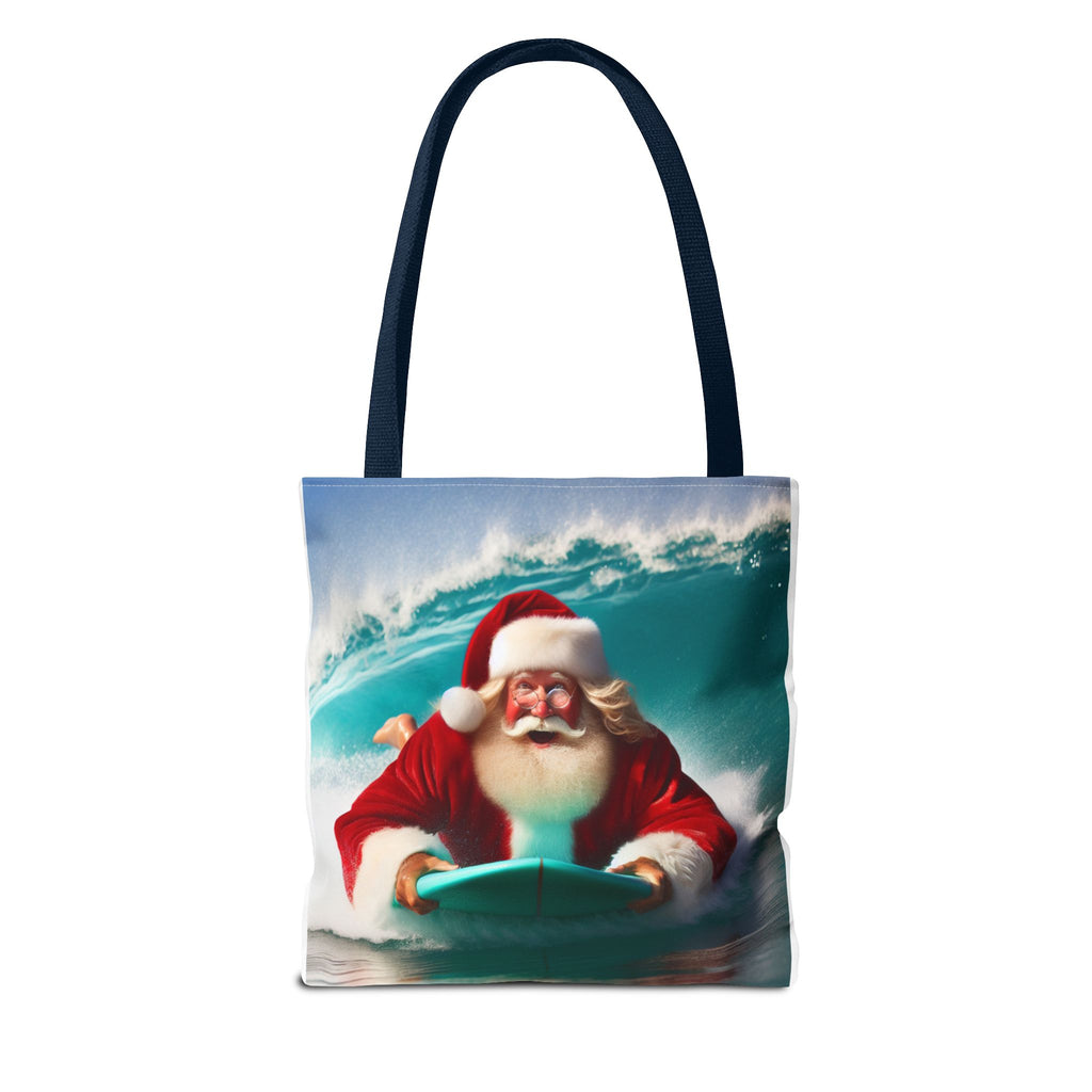 Christmas Surfing Santa Tote Bag – Festive Beach Holiday Shopper