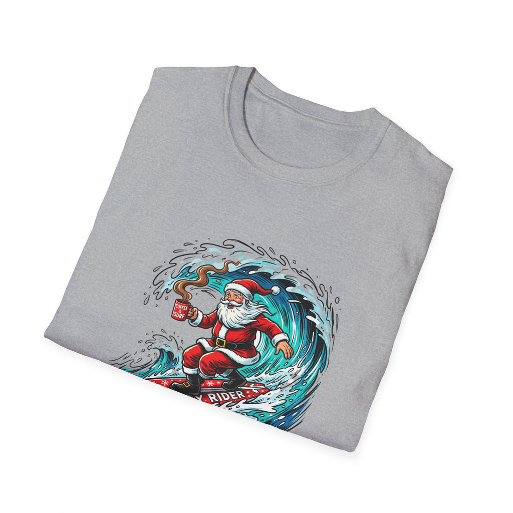 Santa Surfing T-Shirt — Surfing Santa Christmas Tee