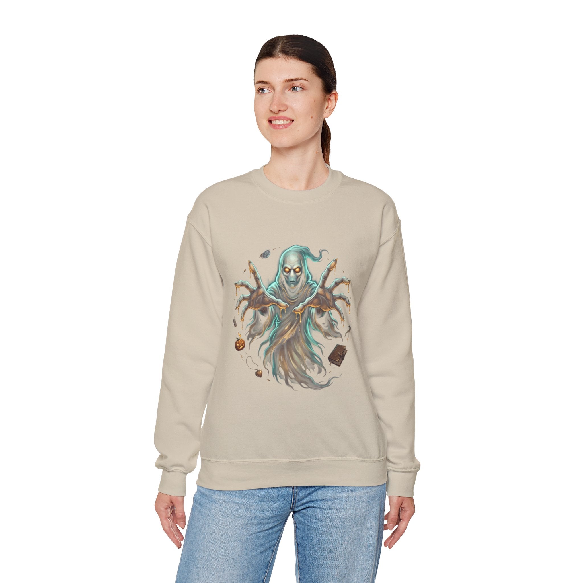 Hooded Wraith Halloween Crewneck Sweatshirt