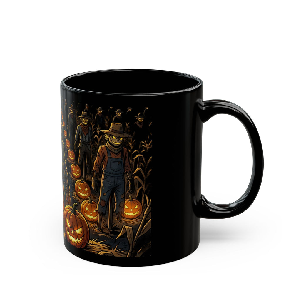 Halloween Scarecrow Pumpkin Path Black Mug (11oz, 15oz)