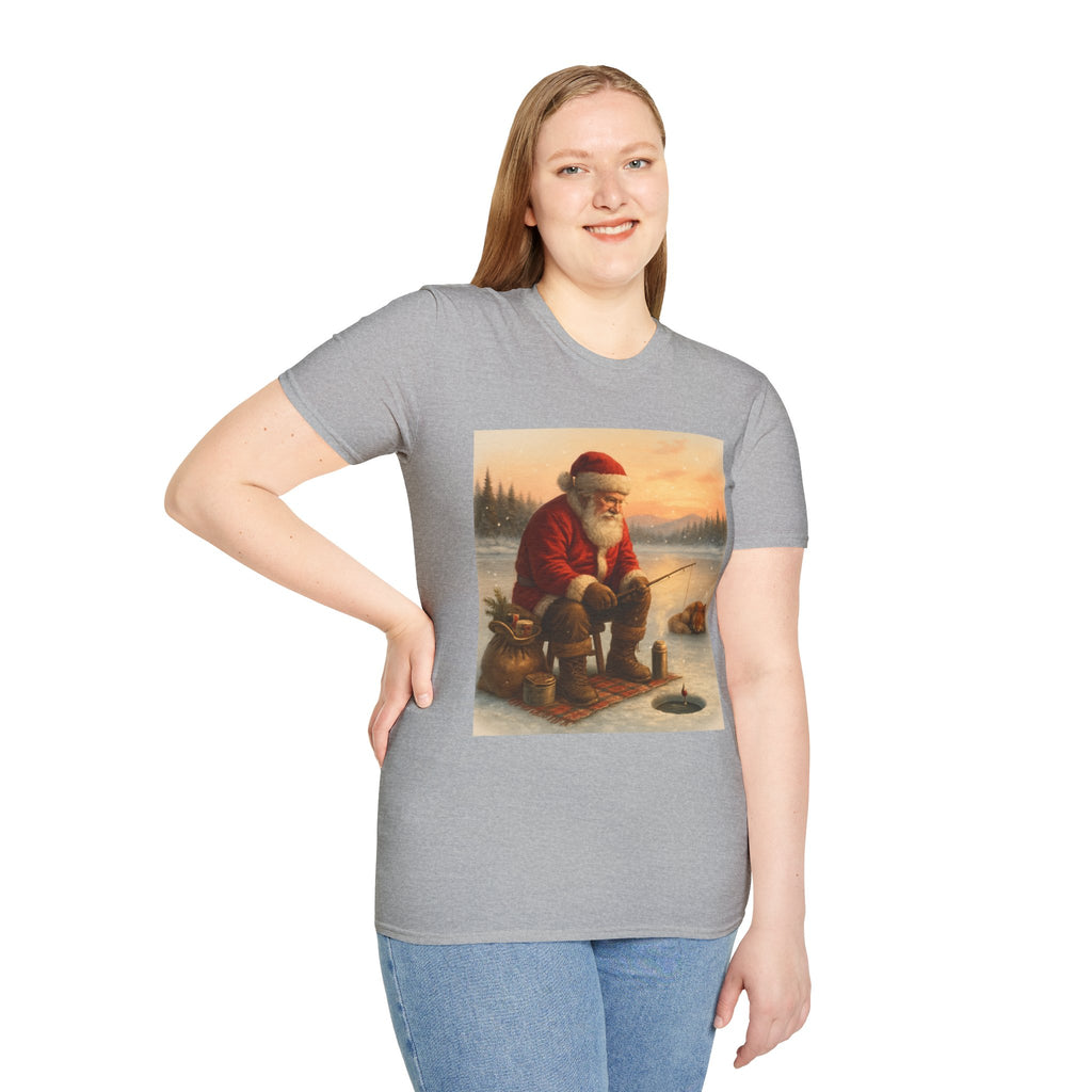 Santa Fishing Christmas T-Shirt