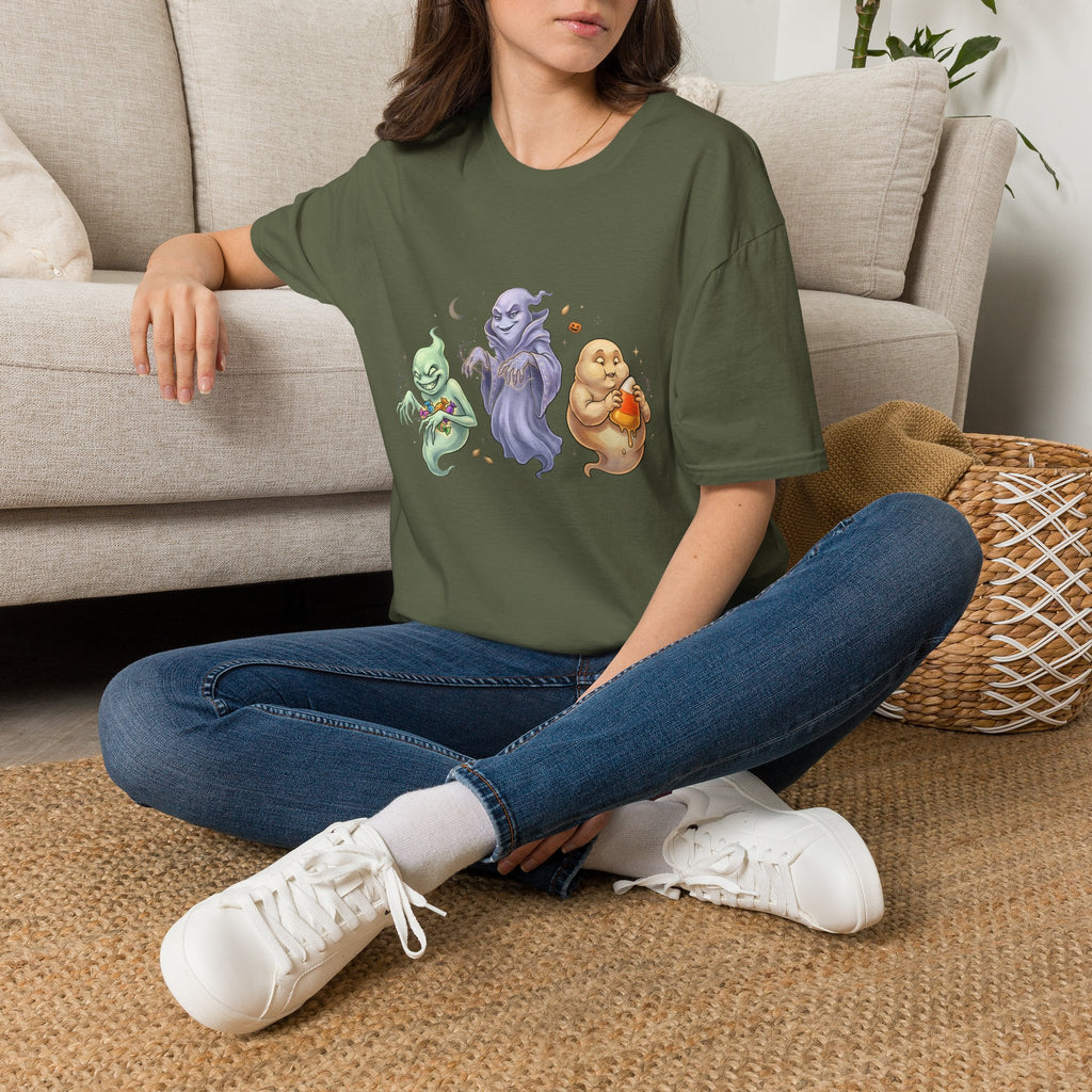 Three Quirky Ghosts Halloween Unisex Softstyle T-Shirt