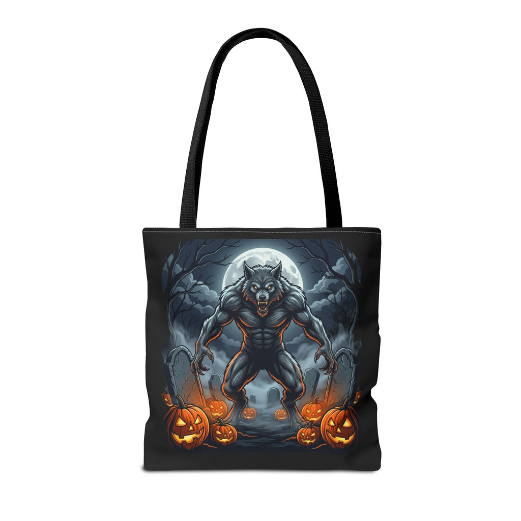 Werewolf Halloween Tote Bag — Full Moon Pumpkin Horror AOP Tote