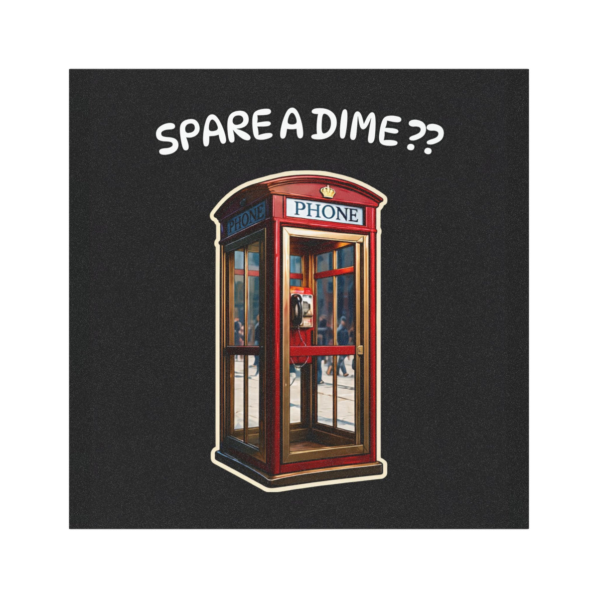 Spare a Dime? Vintage Phone Booth Car Magnet