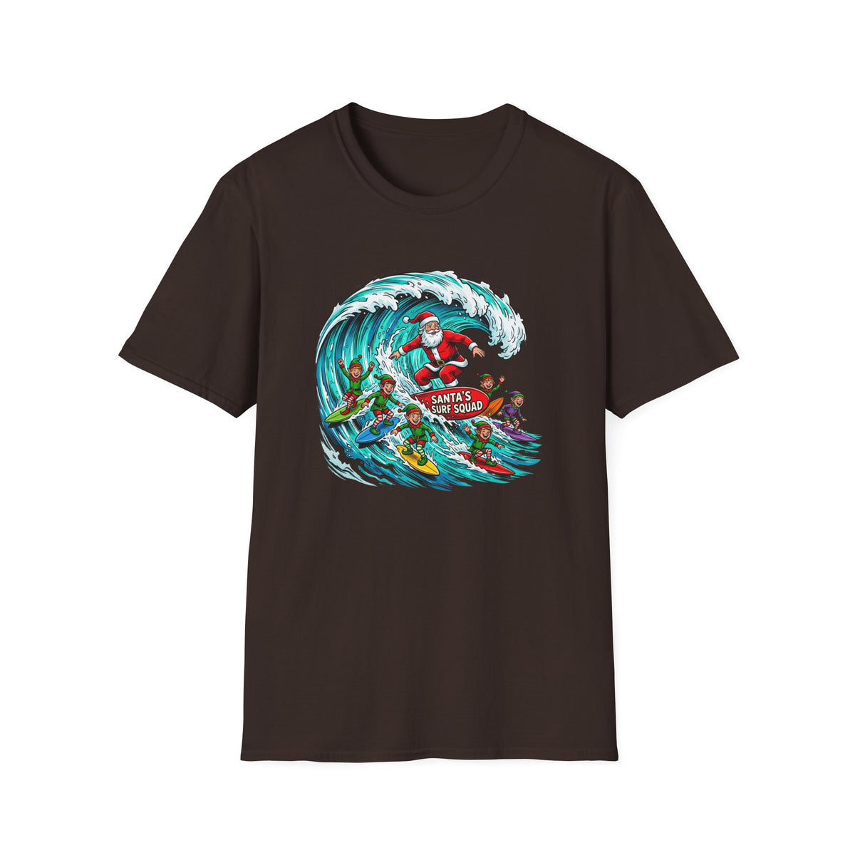 Santa’s Surf Christmas T-Shirt – Tropical Holiday Gift