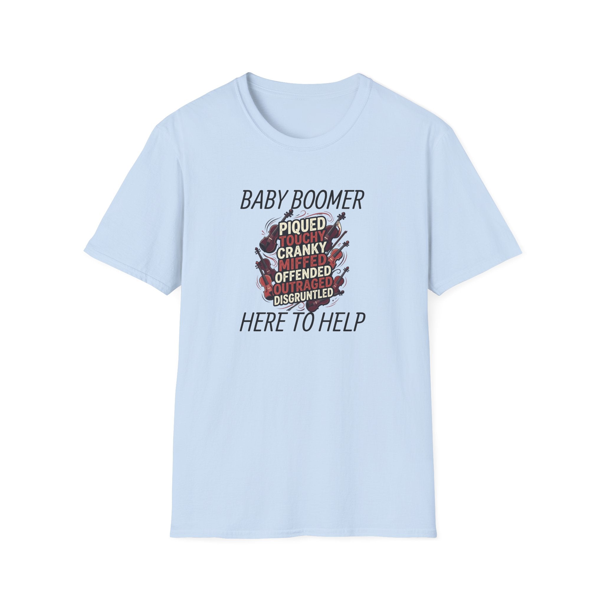 Baby Boomer Funny Graphic T-Shirt — 'Piqued, Touchy, Cranky...' Vintage Floral Tee