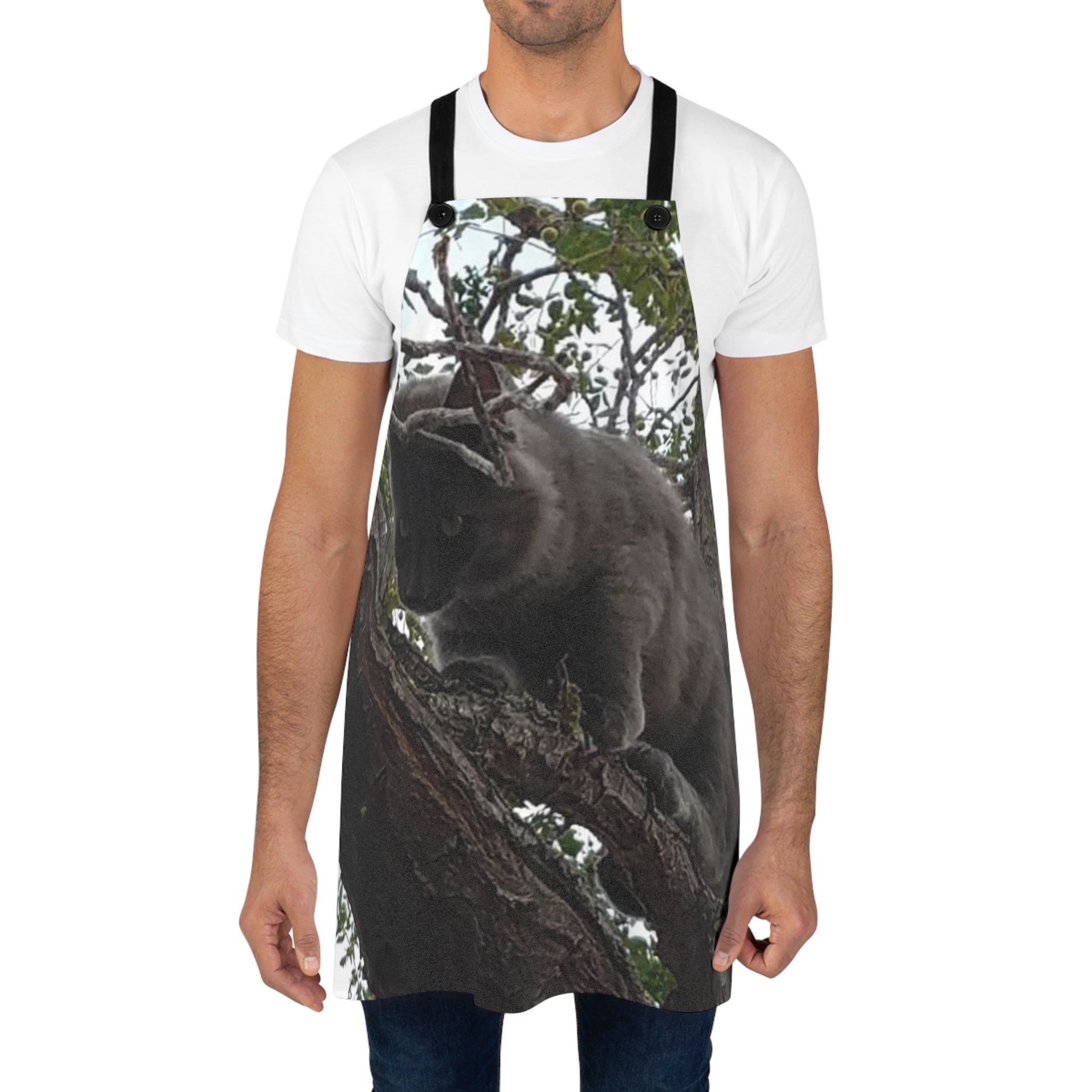 Gray Cat in Tree Apron - All-Over Print Cat Lover Cooking Apron