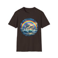 Dolphin Rainbow Wave T-Shirt — Ocean Sunset Graphic Tee