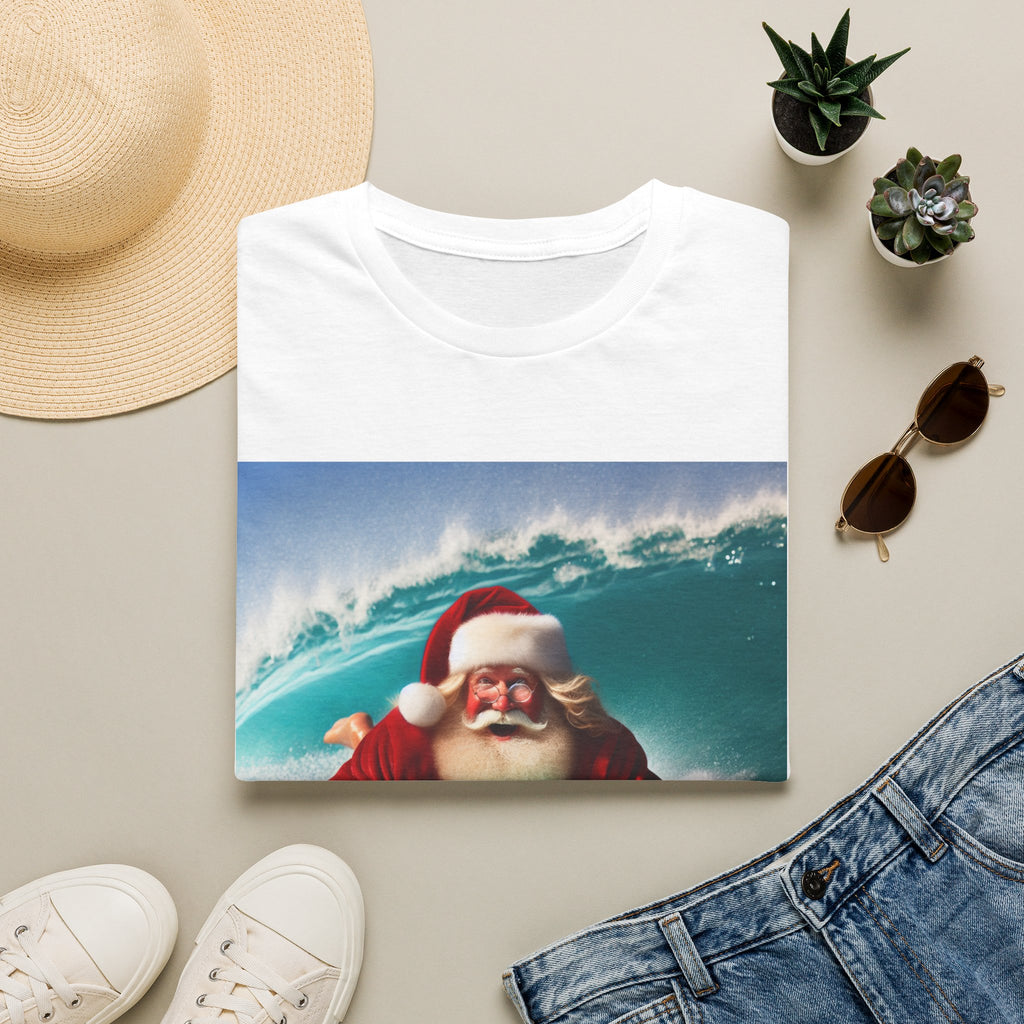 Surfing Santa T-Shirt — Funny Christmas Surf Holiday Tee