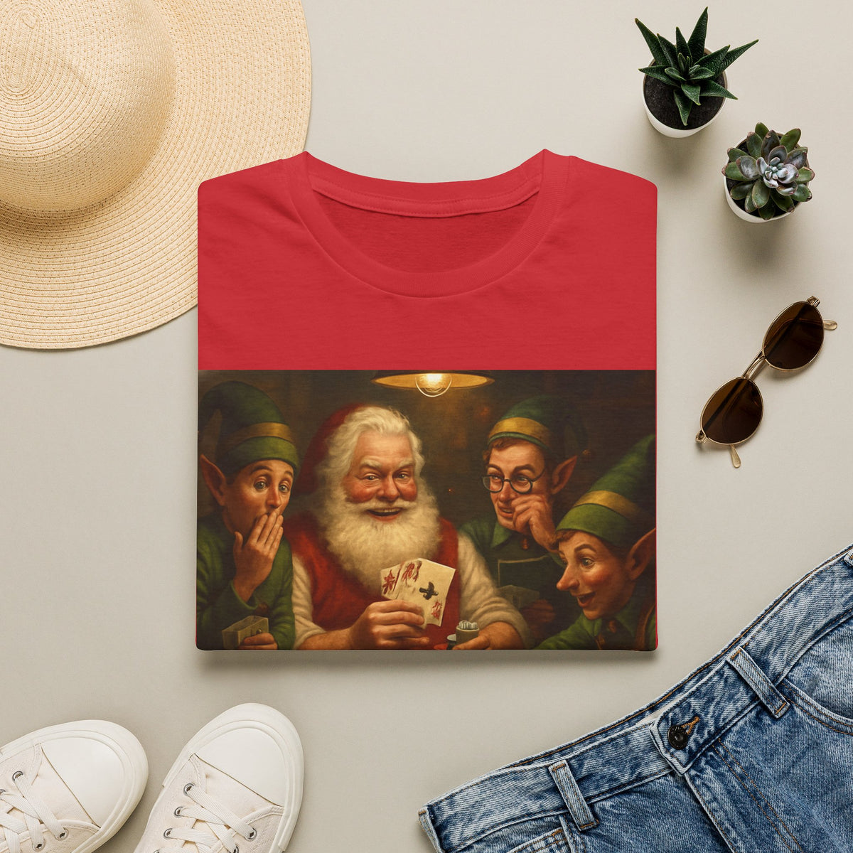Santa Poker Night Christmas T-Shirt