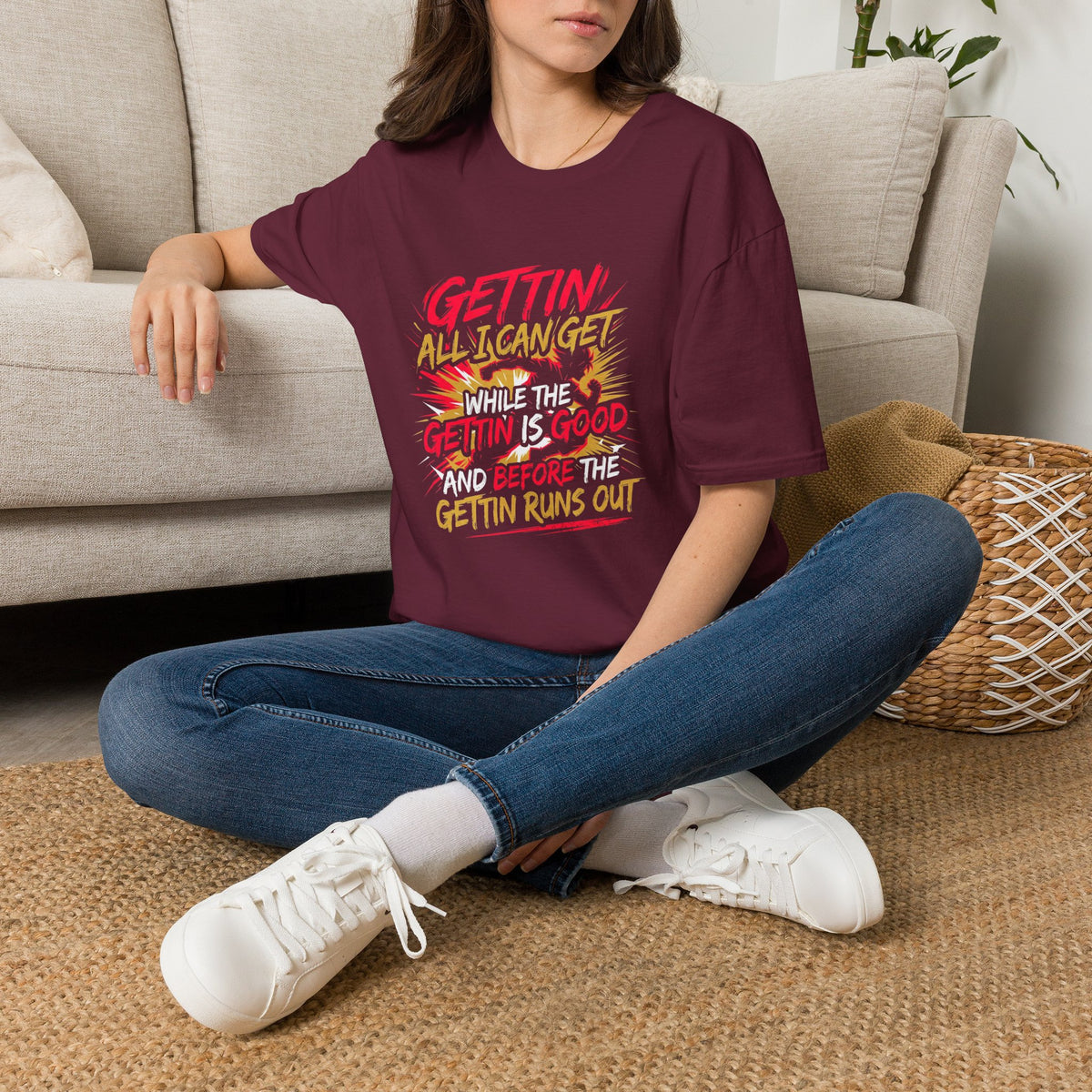 Gettin' All I Can Get — Motivational Graphic T-Shirt
