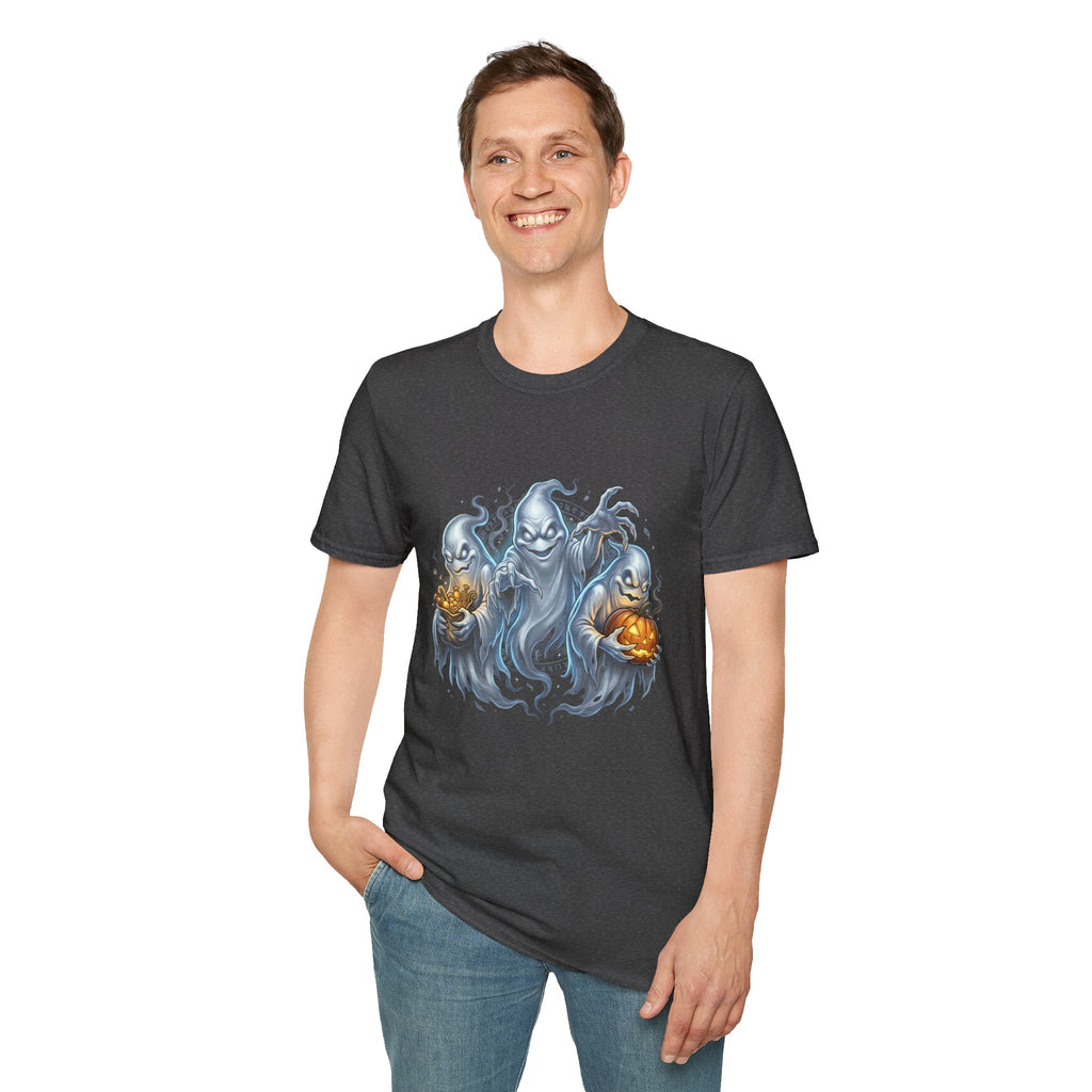 Three Menacing Ghosts Halloween Unisex Softstyle T-Shirt