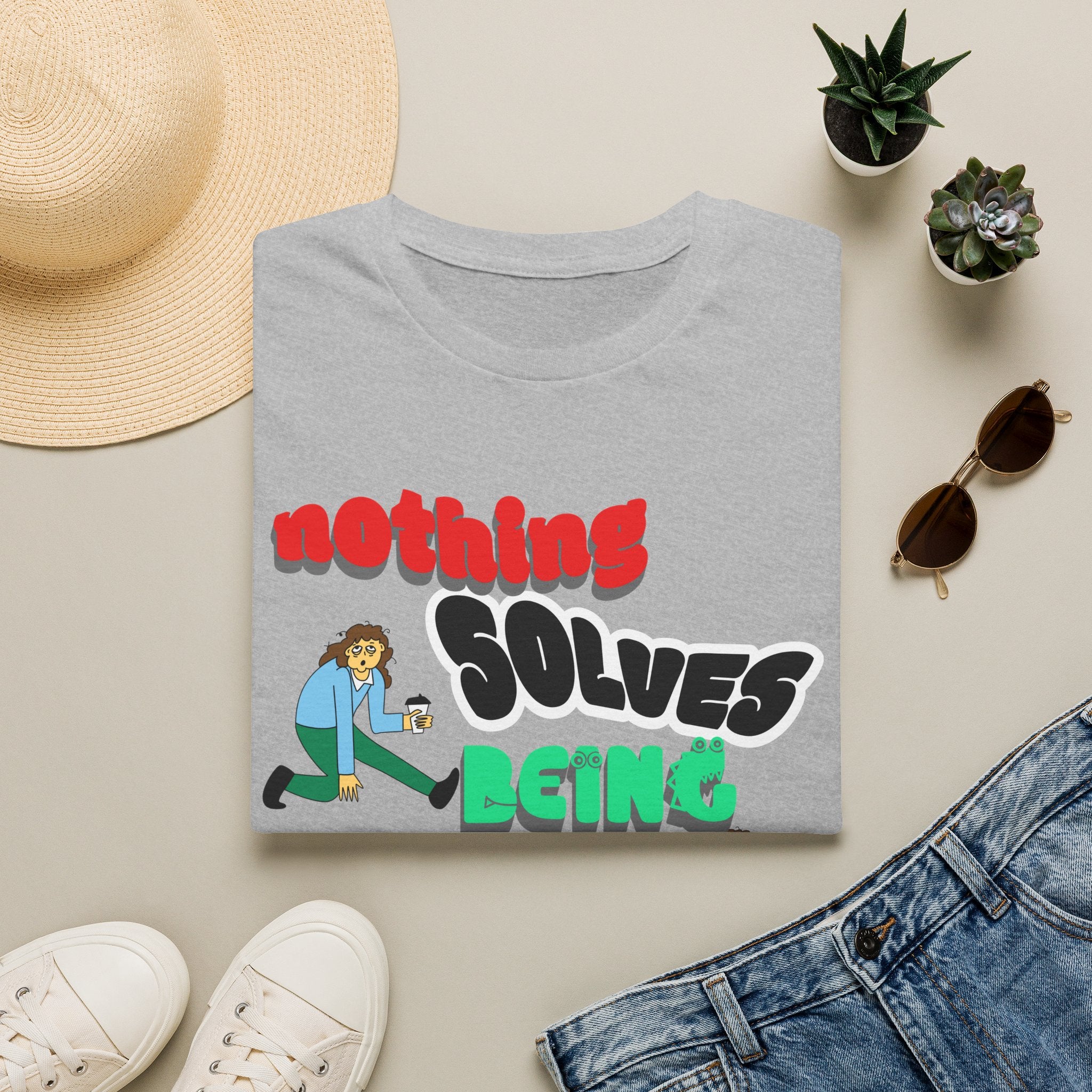 NOTHING SOLVES BEING OVER WORK Unisex Softstyle T-Shirt