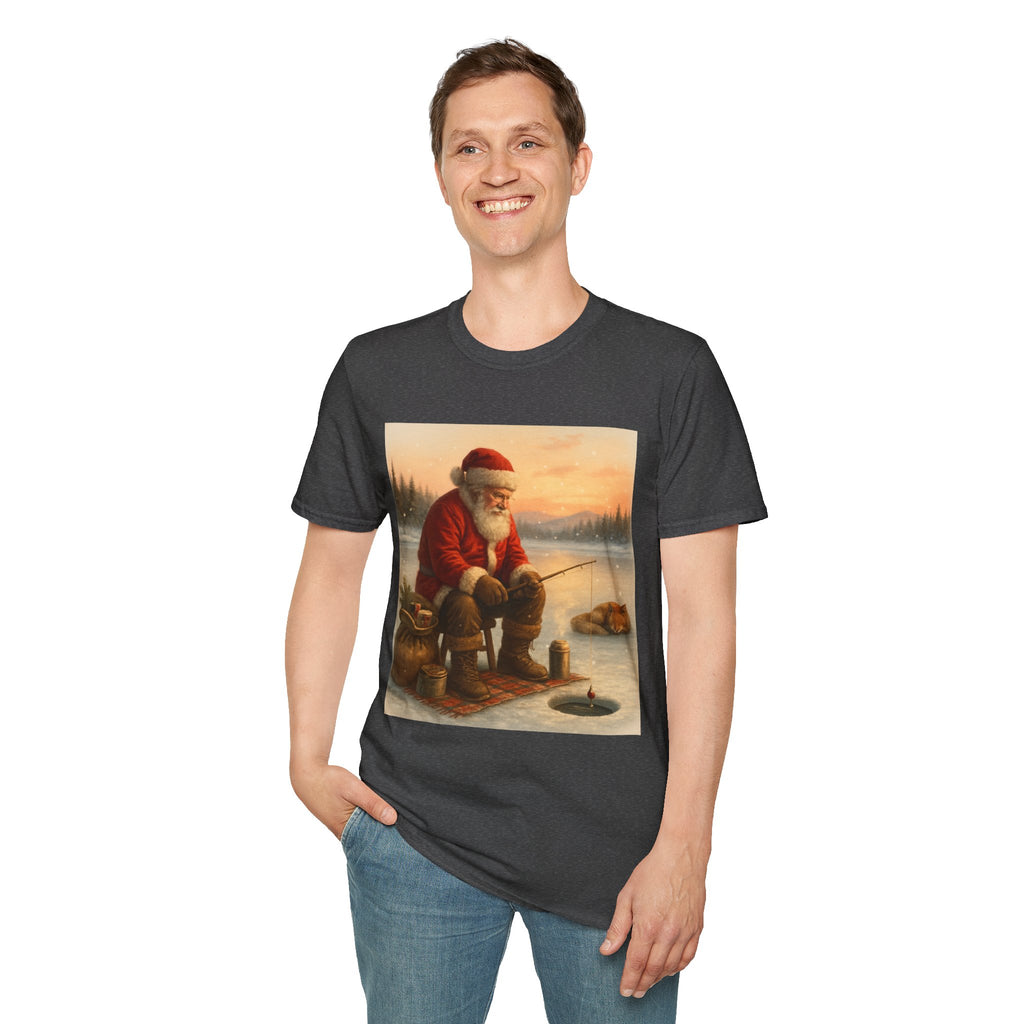 Santa Fishing Christmas T-Shirt