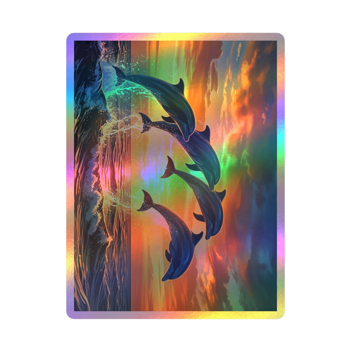 Dolphin Sunset Kiss-Cut Vinyl Decal
