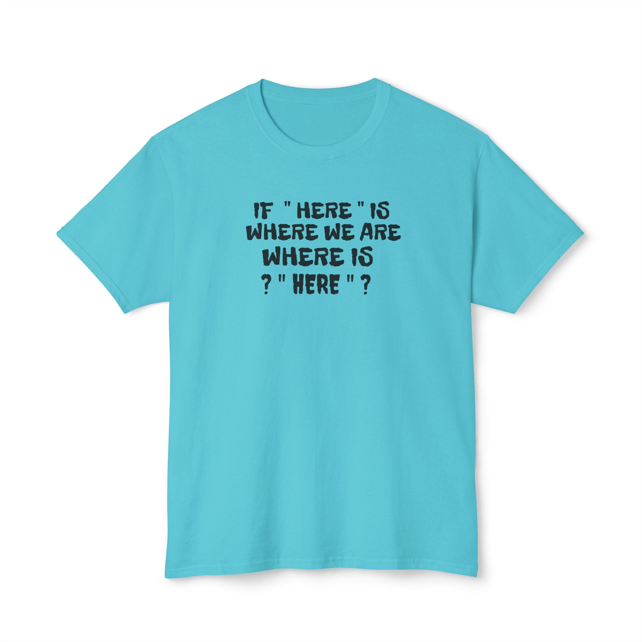 If Here Is Where We Are Where Is Here Funny Graphic Unisex T-Shirt – Alt Colors