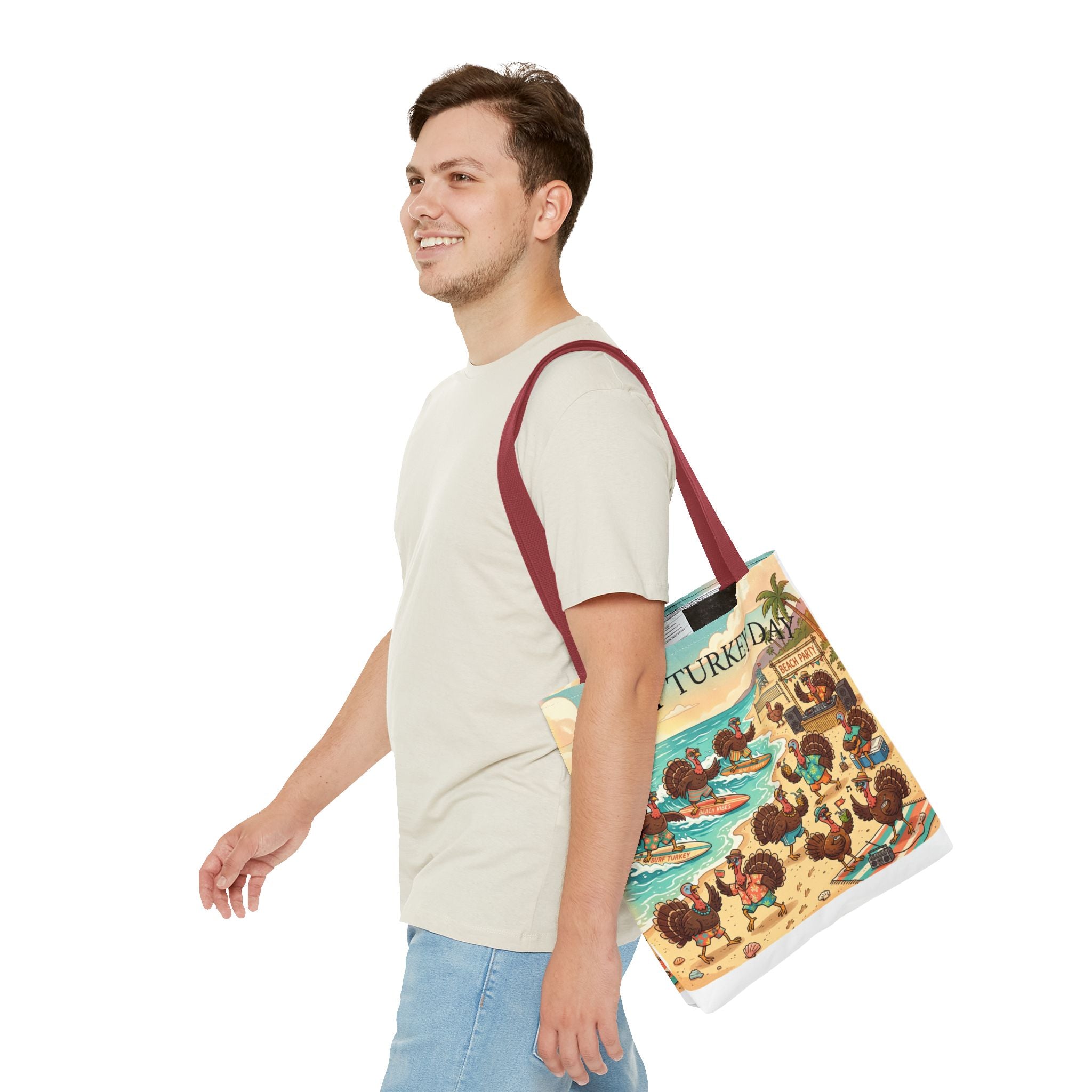 Turkeys Beach Tote Bag – Funny Thanksgiving Summer Beach Tote