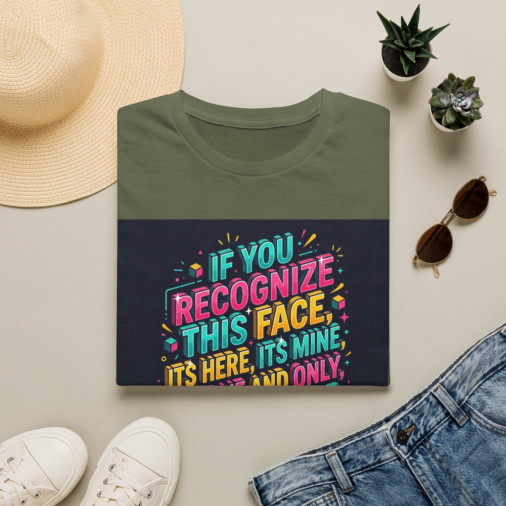 T-Shirt — “If You Recognize This Face It’s Mine” Funny Graphic Tee