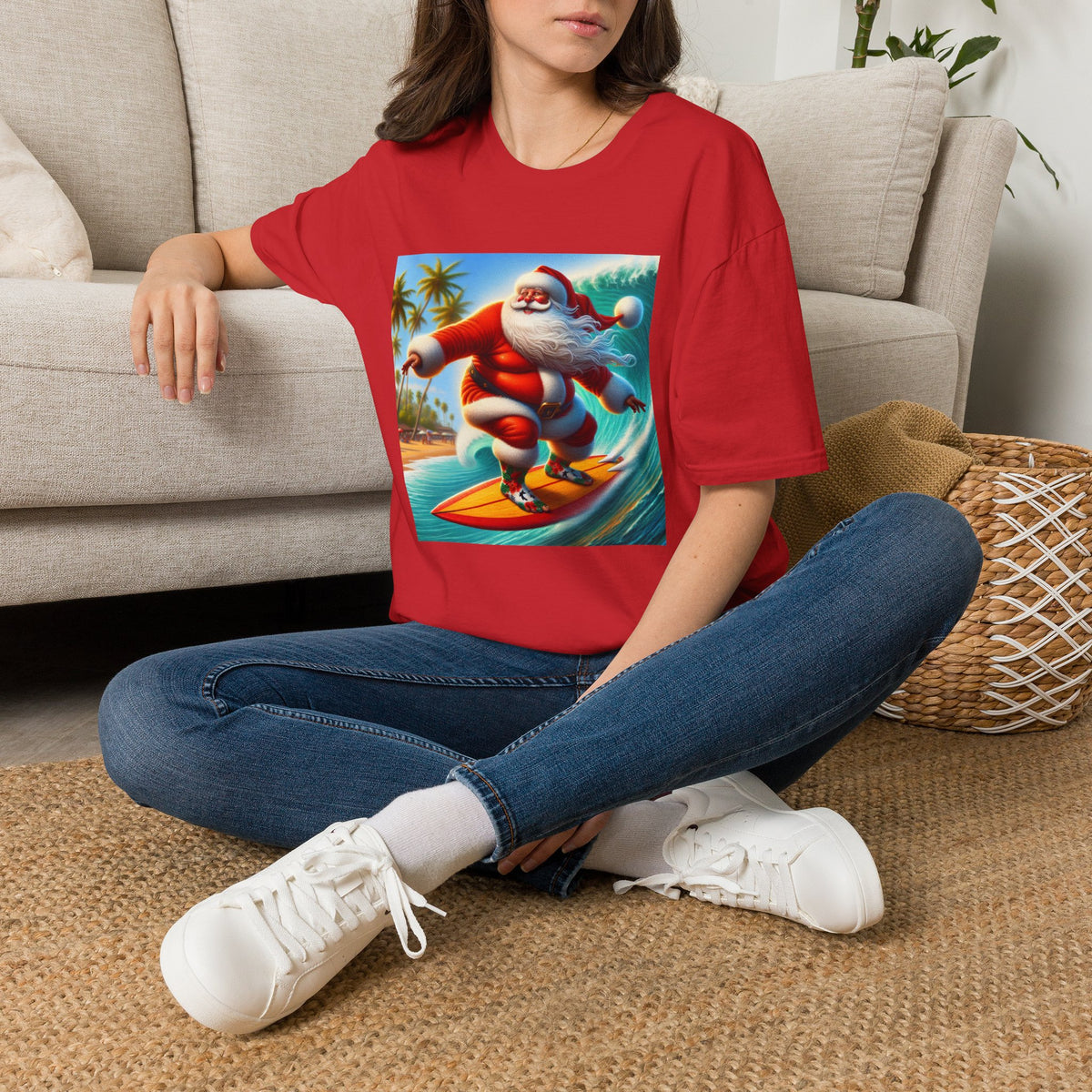 Surfing Santa Christmas T-Shirt