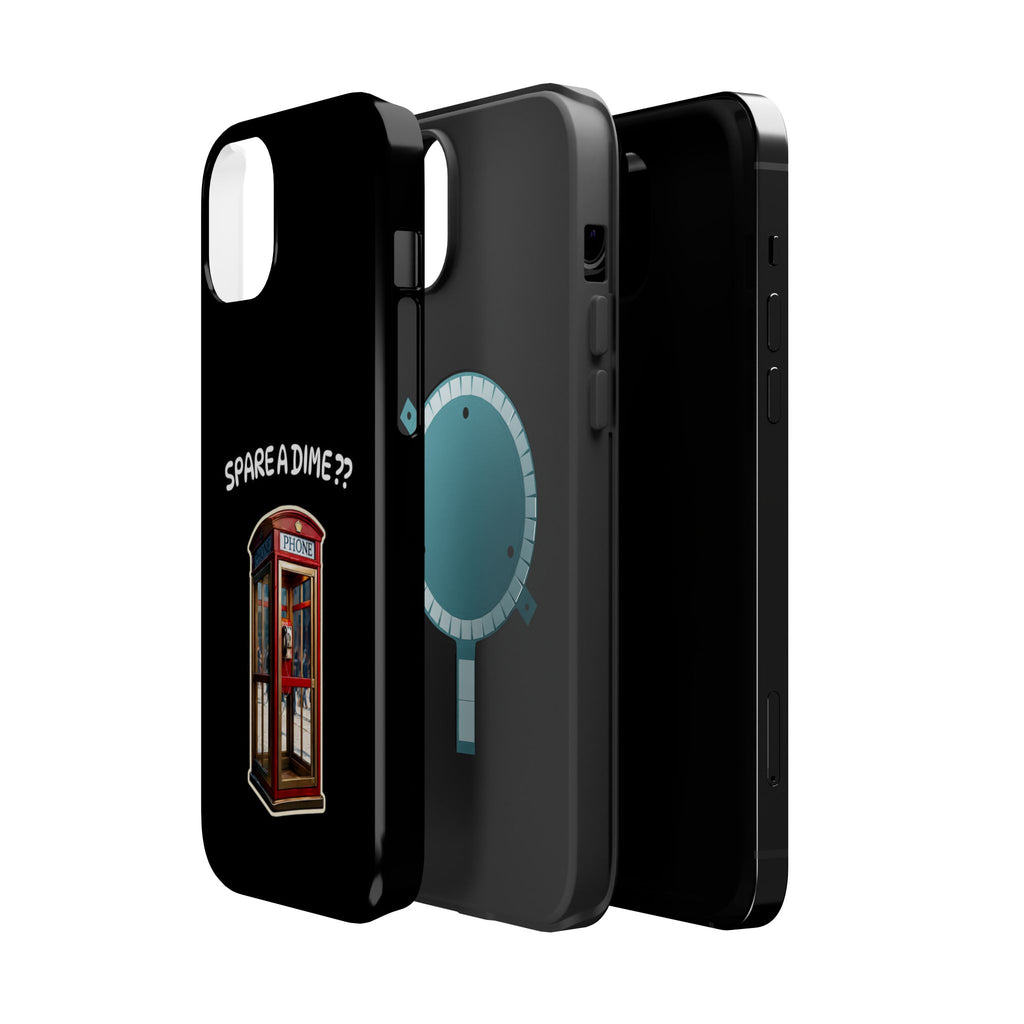 Phone Case — 'Spare a Dime?' Retro Phone Booth Magnetic Impact‑Resistant Case