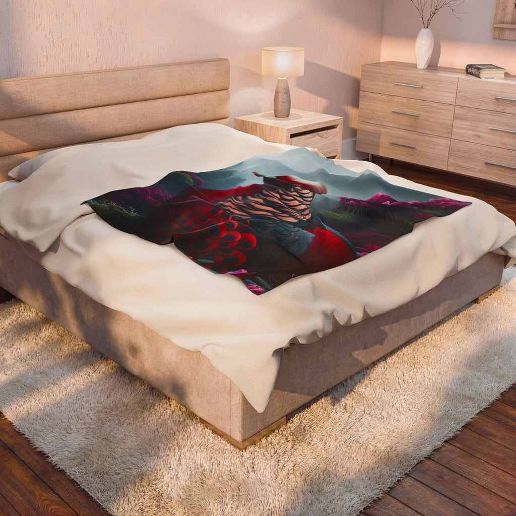 Colorful Bird II Velveteen Plush Blanket